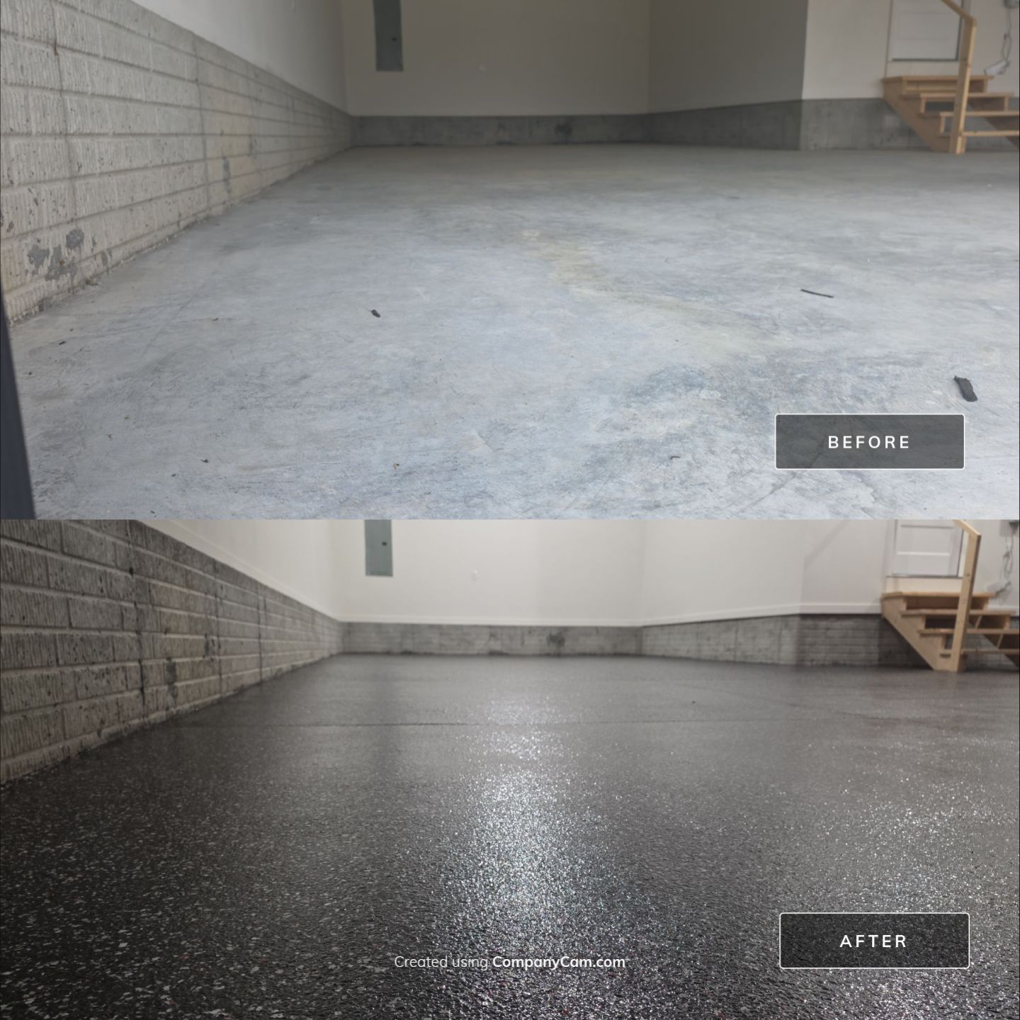 Husker-Style Garage by Revival Concrete Coatings