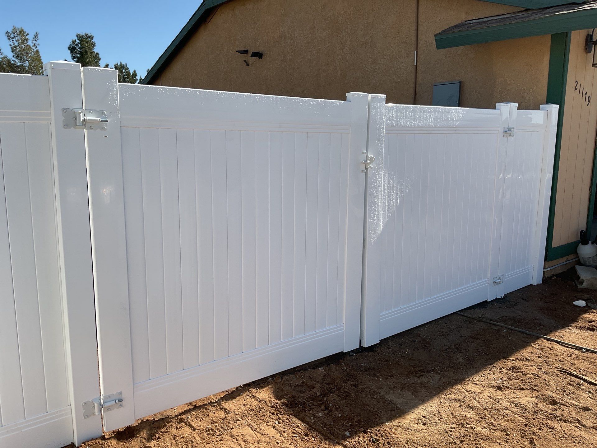 Fence Installation using Ranch Style Vinyl by Fence Guys Inc.