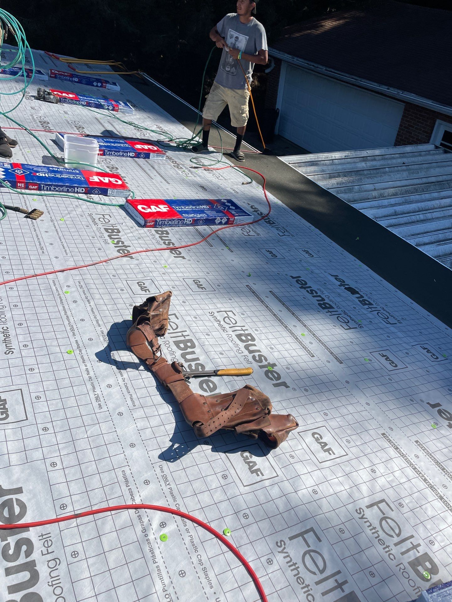 Residential Roofing Installation using GAF TImberline HDZ Hickory by Rainstoppers Roofing