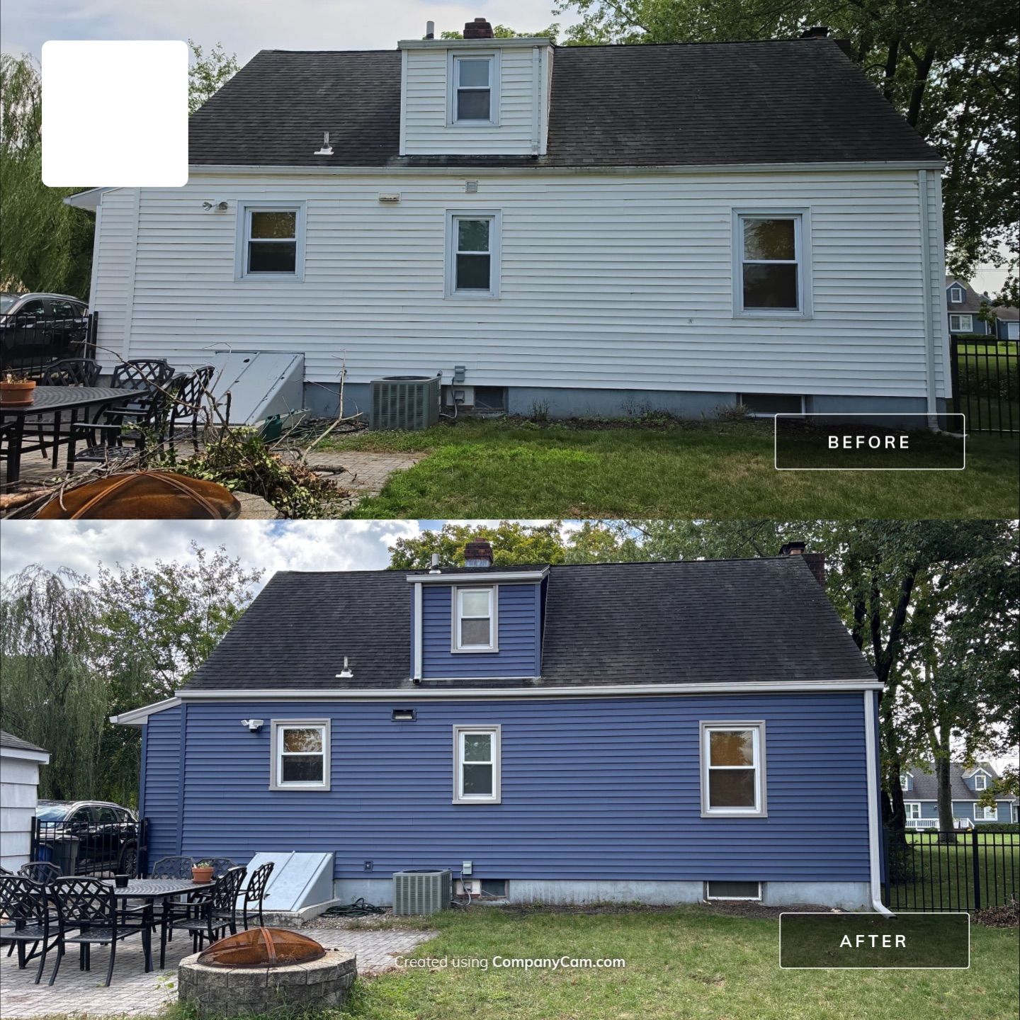 Siding Renewal Using CertainTeed Monogram D/4 Clapboard in Midnight Blue by DiGiorgi Roofing and Siding Inc