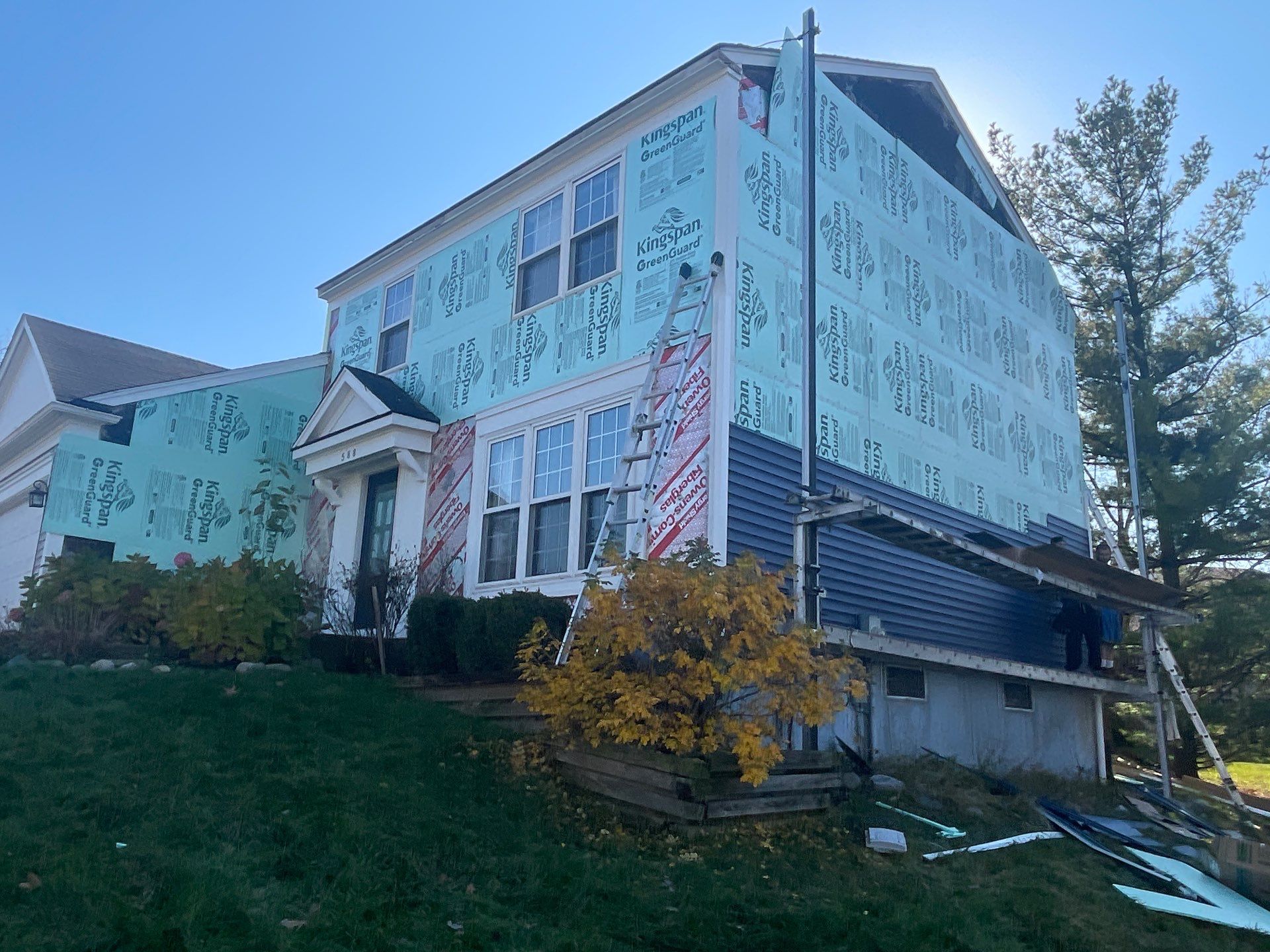 Siding Replacement using Certainteed Restoration Classic D4 Midnight Blue by 180 Contractors