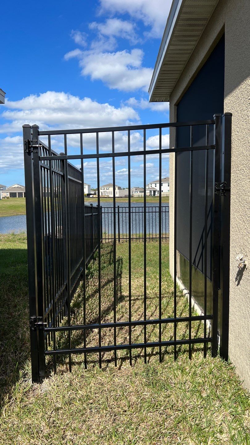 Aluminum Fence Installation using Black 3 Rail Aluminum Fence by Asap fence and gates, LLC