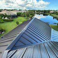 24ga 1.5" Mechanical Seam Dark Bronze by Total Roofing System The Metal Roof Experts