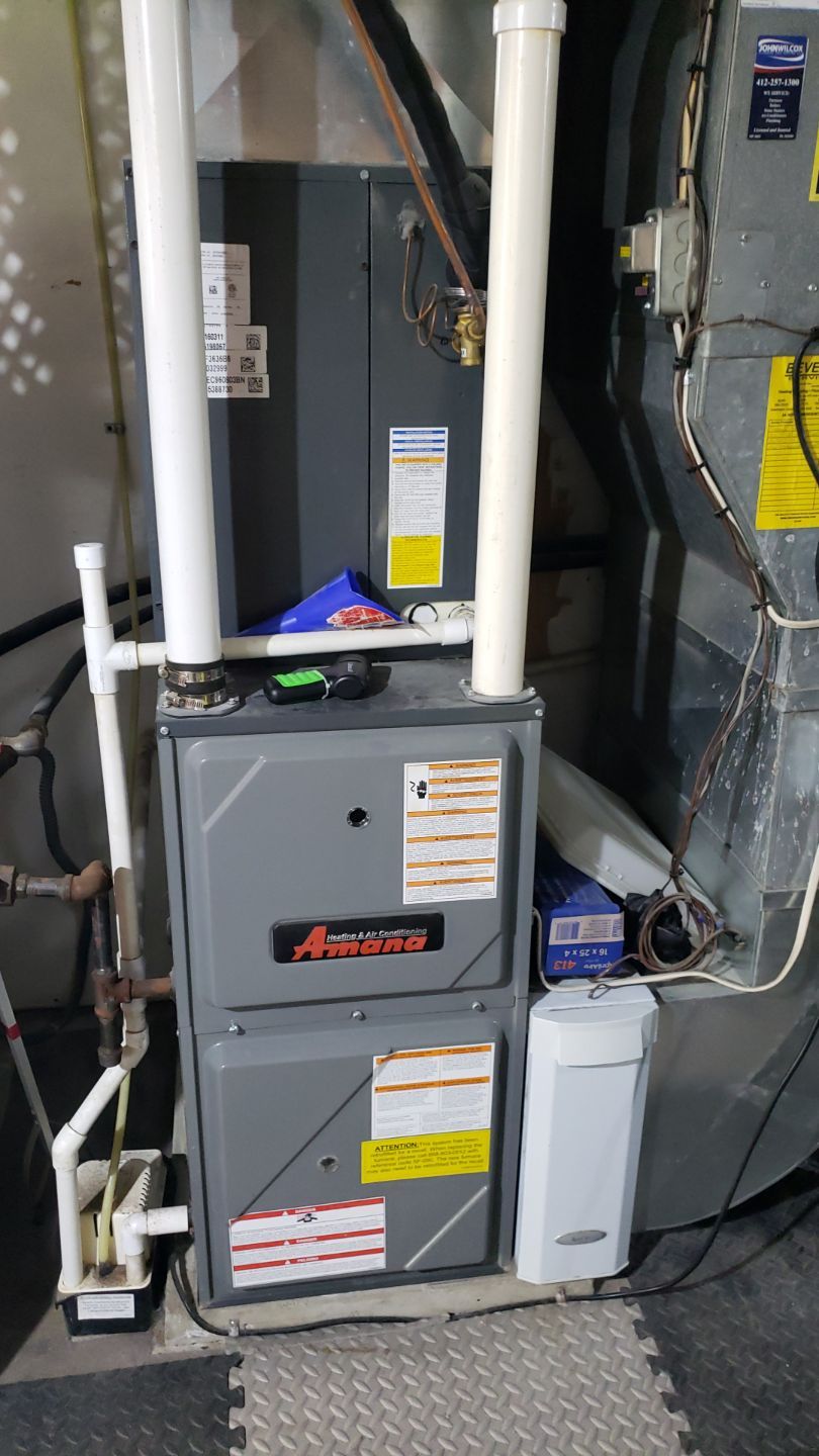Installing new Furnace and Air Conditioner using Amana 2 Stage High Efficiency Furnace by Sureway Comfort John Wilcox Plumbing Heating Cooling