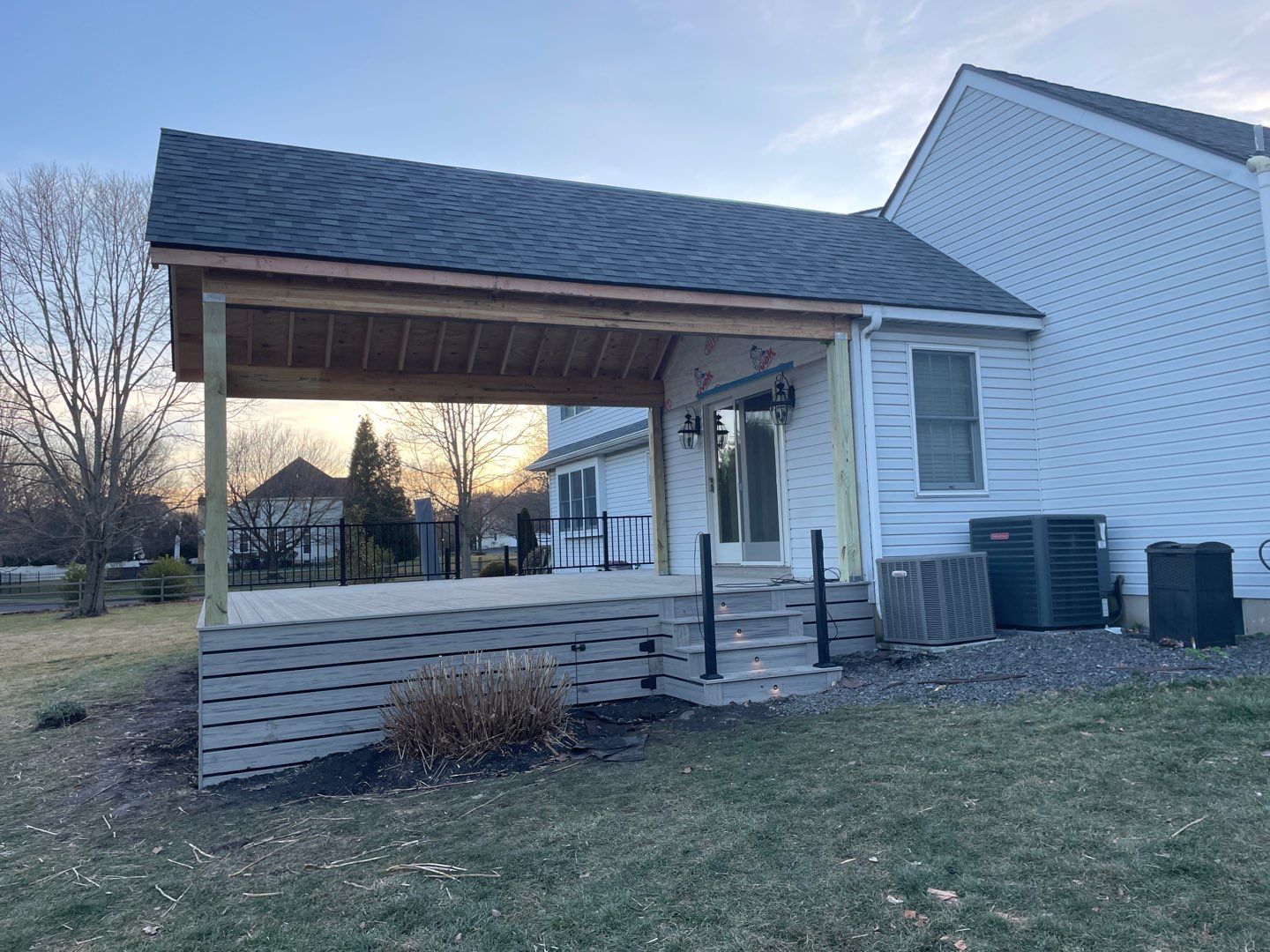 New deck With A frame porch In Morrisville PA by deck guardian