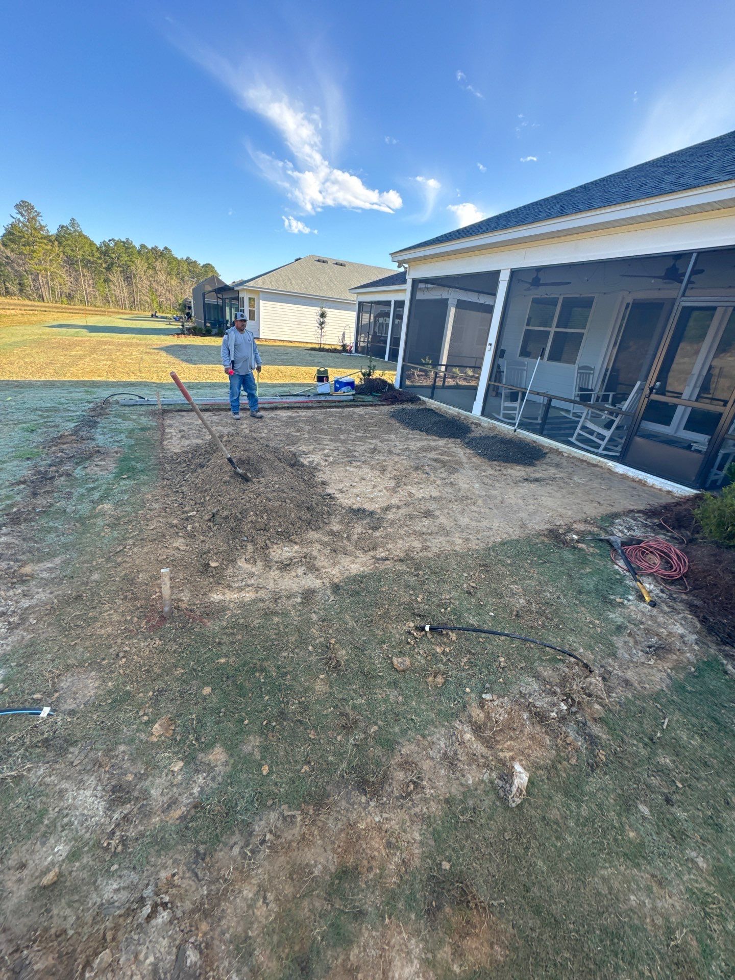Custom Grey Paver Patio and Square Fire Pit in Hardeeville by Lowcountry Scapes, LLC