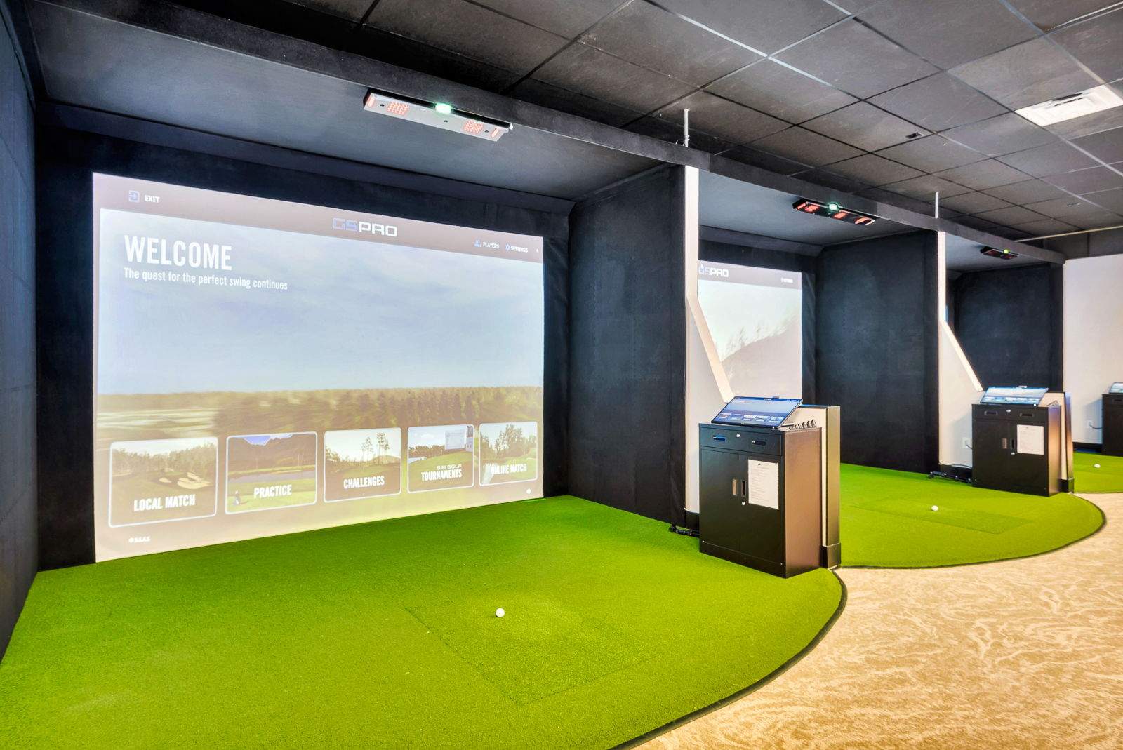 Commercial Indoor Golf Simulator Facility Buildout in Bradenton by Vertical General Contracting
