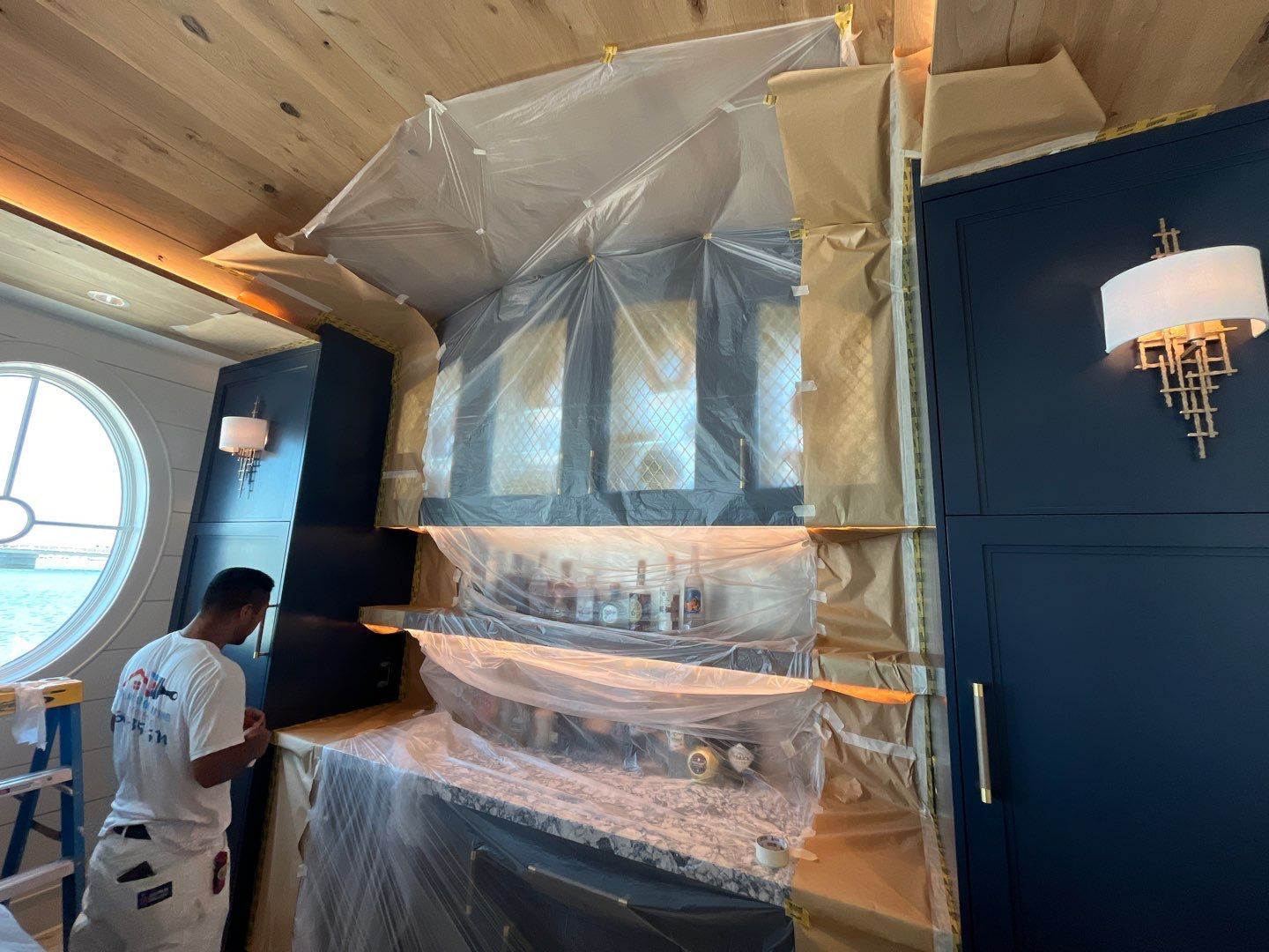 Luxury Wine Cabinets Refinishing - Stone Harbor by FreshCoat Works LLC