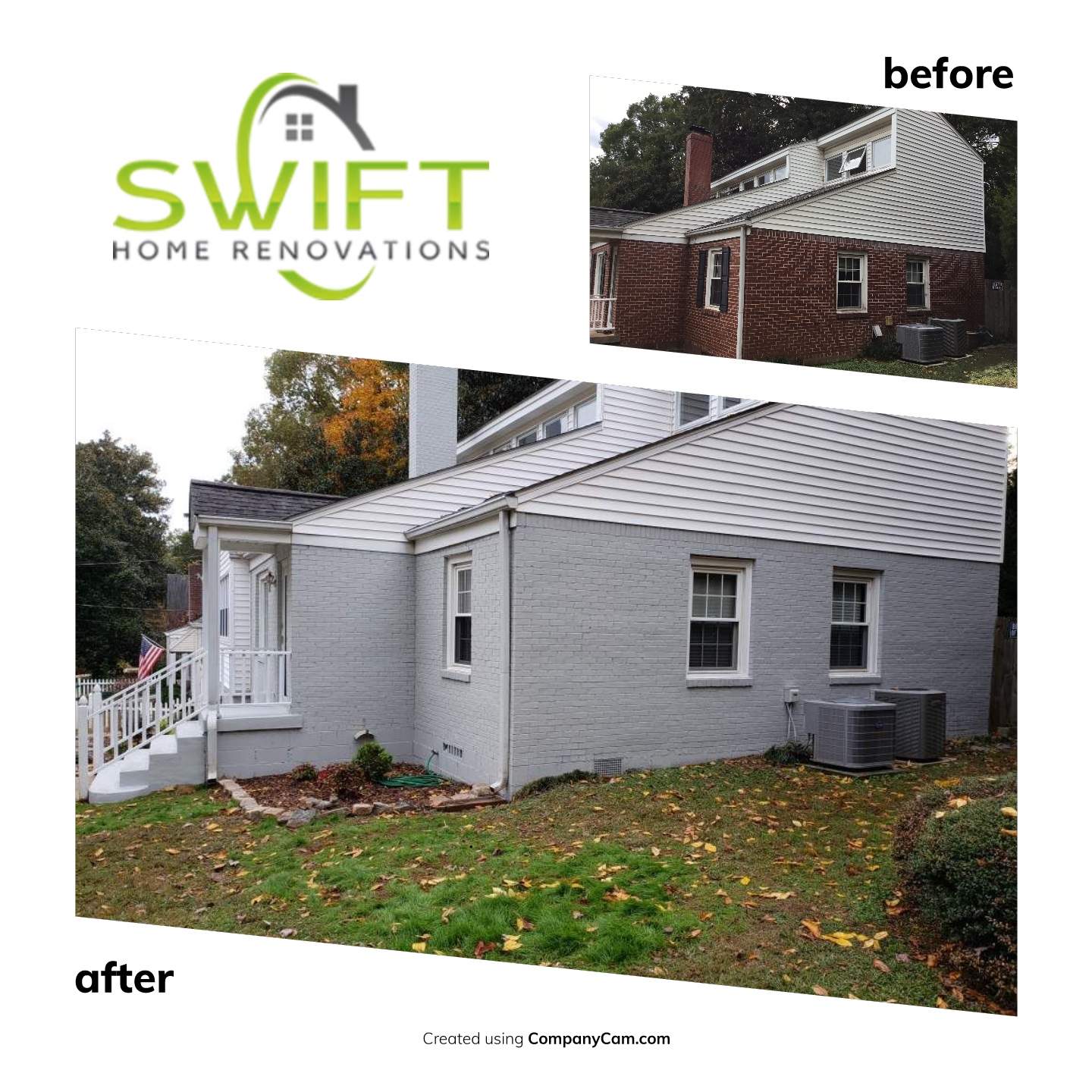 Gray Brick Painting and Exterior Refresh for Decatur Residence by Swift Home Renovations 