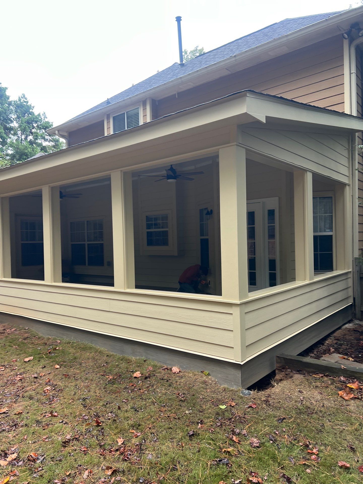 Trex Deck Build, Shed Roof Porch Install, and Door Replacement in Alpharetta, GA by Nelson Exteriors