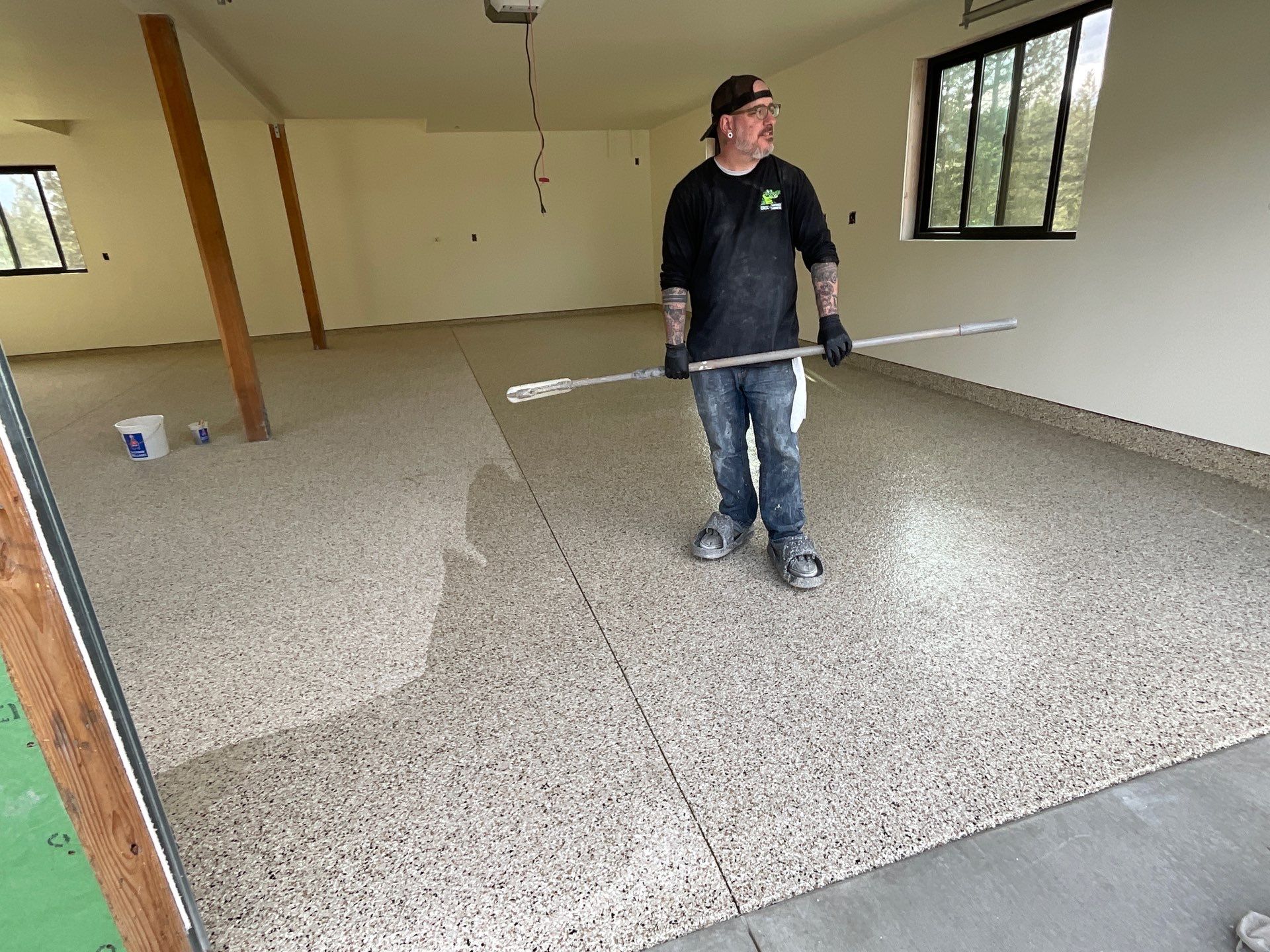 Garage Transformation using Driftwood by Croc Coatings, LLC