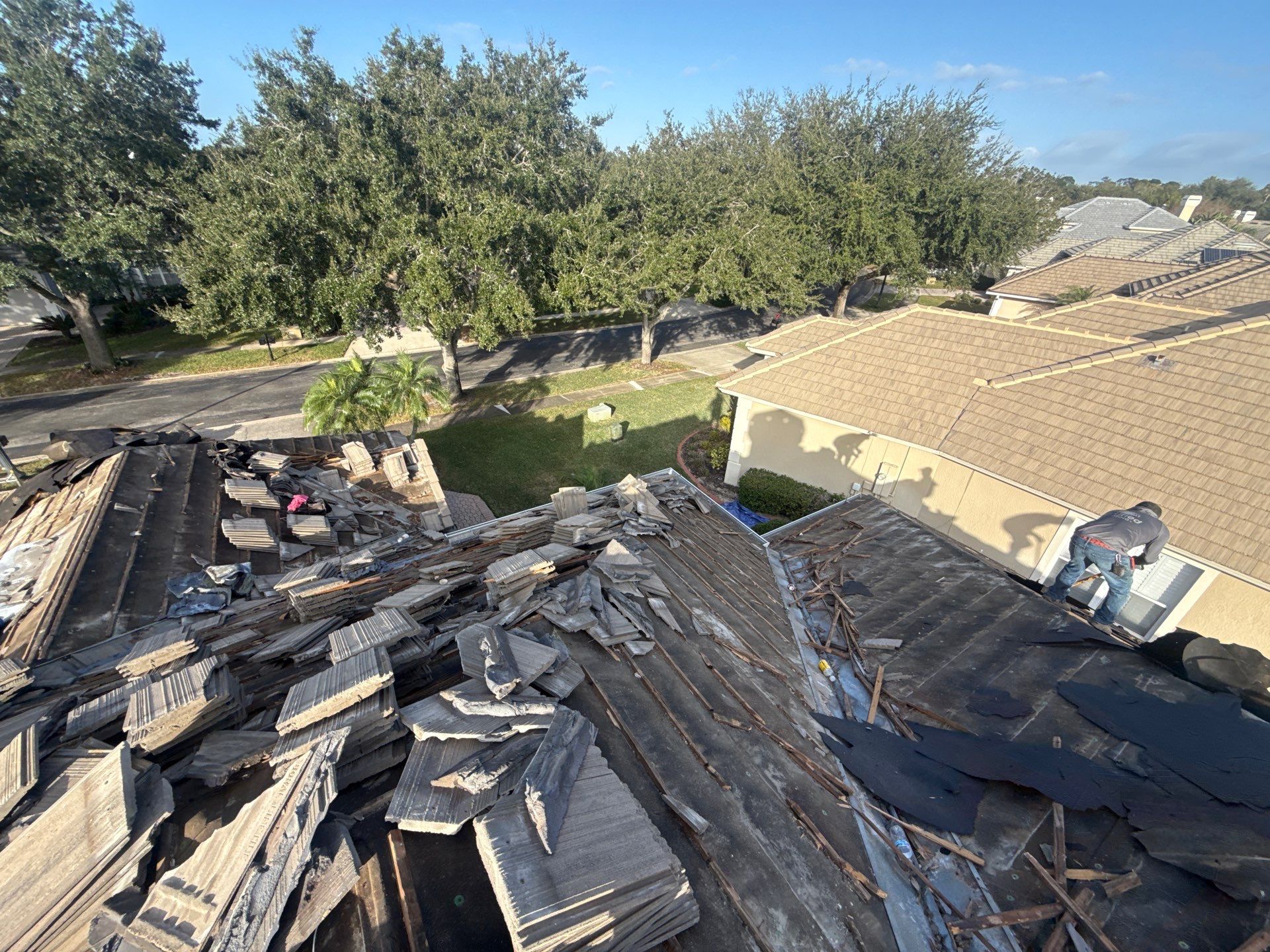 Orlando Tile Roof Replacement with Crown Windsor Shake Silverado Tiles by Fortified Roofing Solutions Corp.