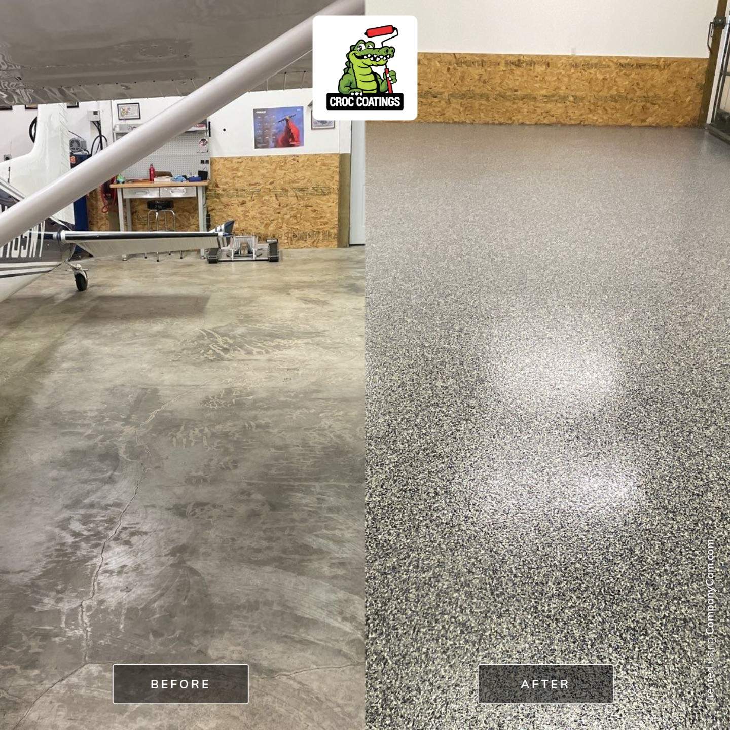 Airplane Hanger using Domino with Blue by Croc Coatings, LLC