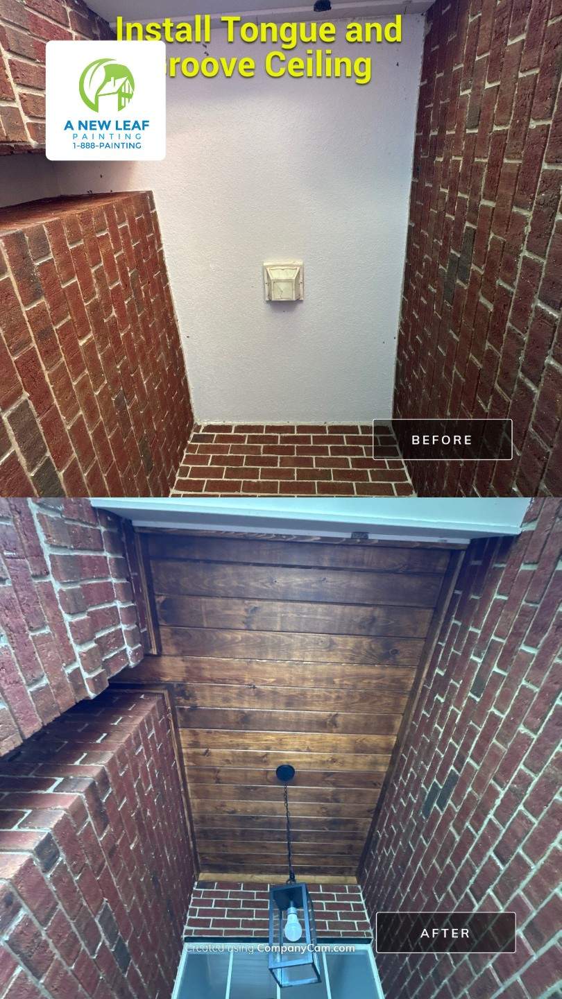 Tongue and Groove Ceiling Installation and Carpentry Project by A New Leaf Painting, LLC