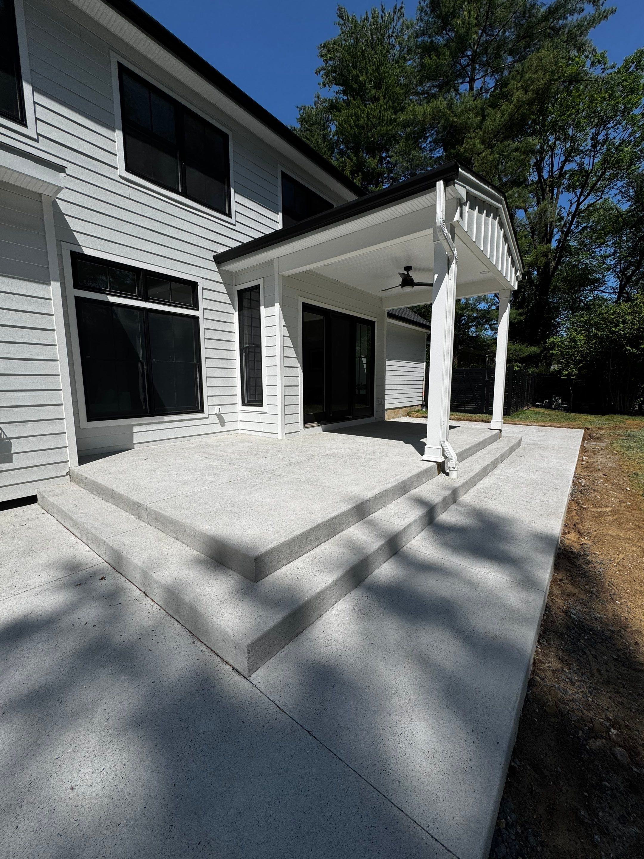 Modern Etched Concrete Back Patio in Princeton NJ by Architectural Concrete Design