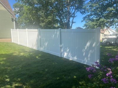 White Vinyl Privacy Fence Installation in Aplington, Iowa