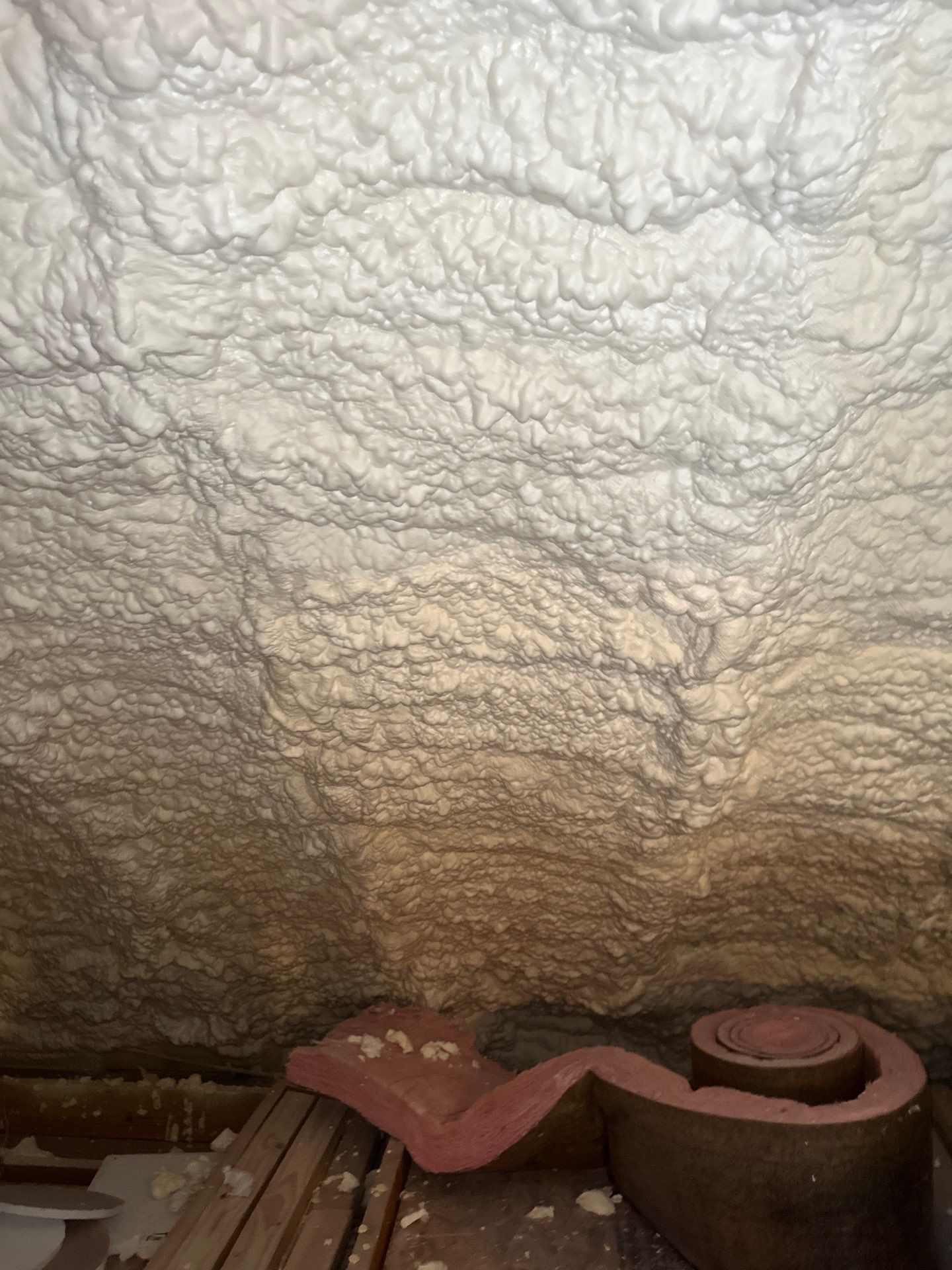 Spray foam insulation removal & re spray by Apex Insulation Solutions