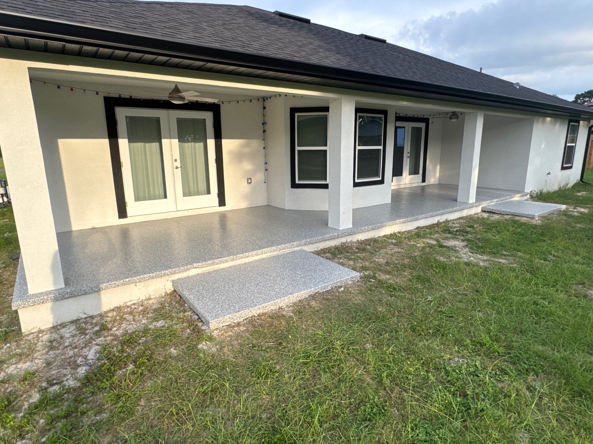 Porches Project in Brooker, FL in Slate Stone by Cross Creek Concrete Coatings