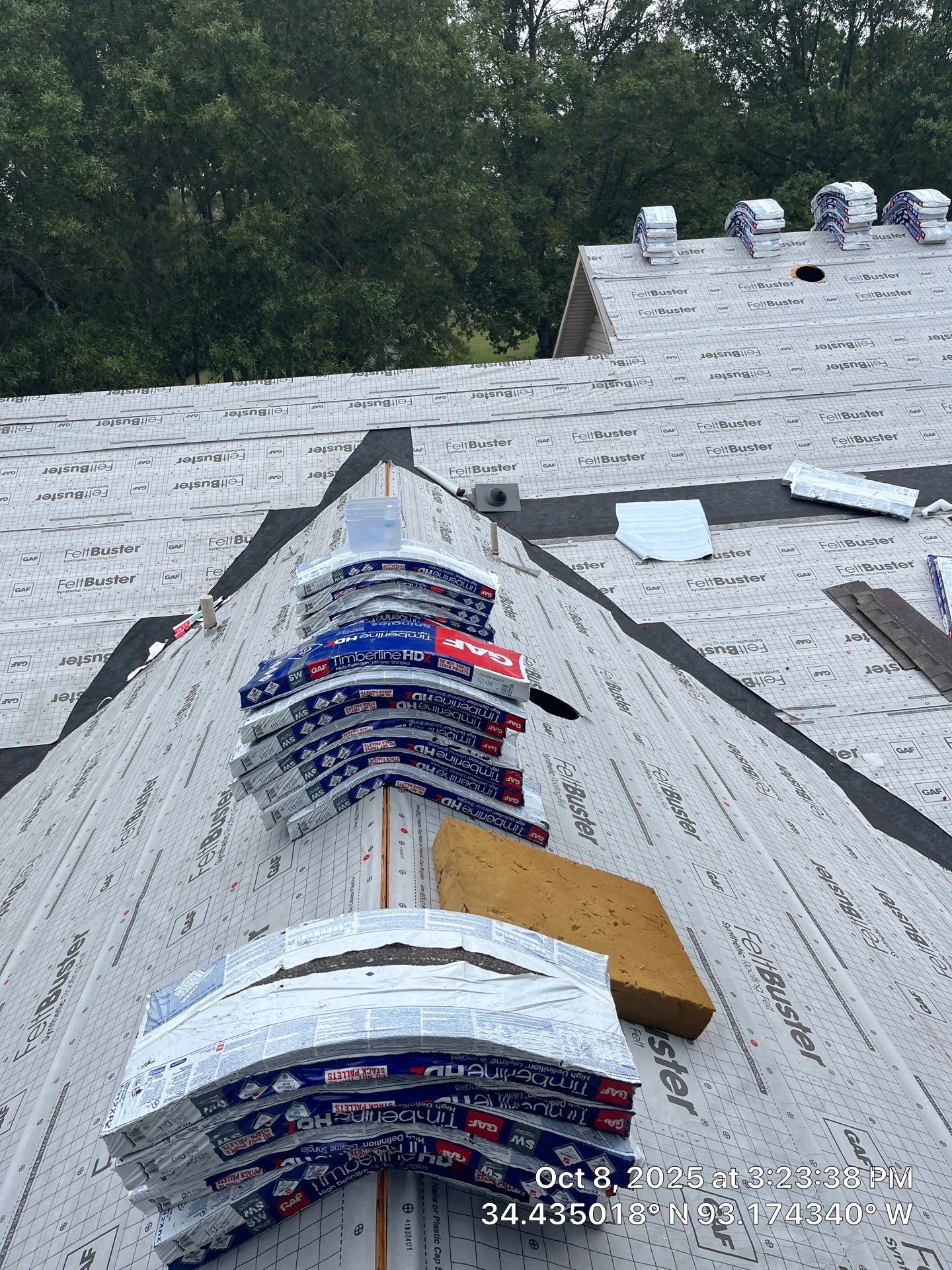 Full Residential Roof Replacement with GAF Timberline HDZ Shingles in Hot Springs by Temple Roofing and Exteriors