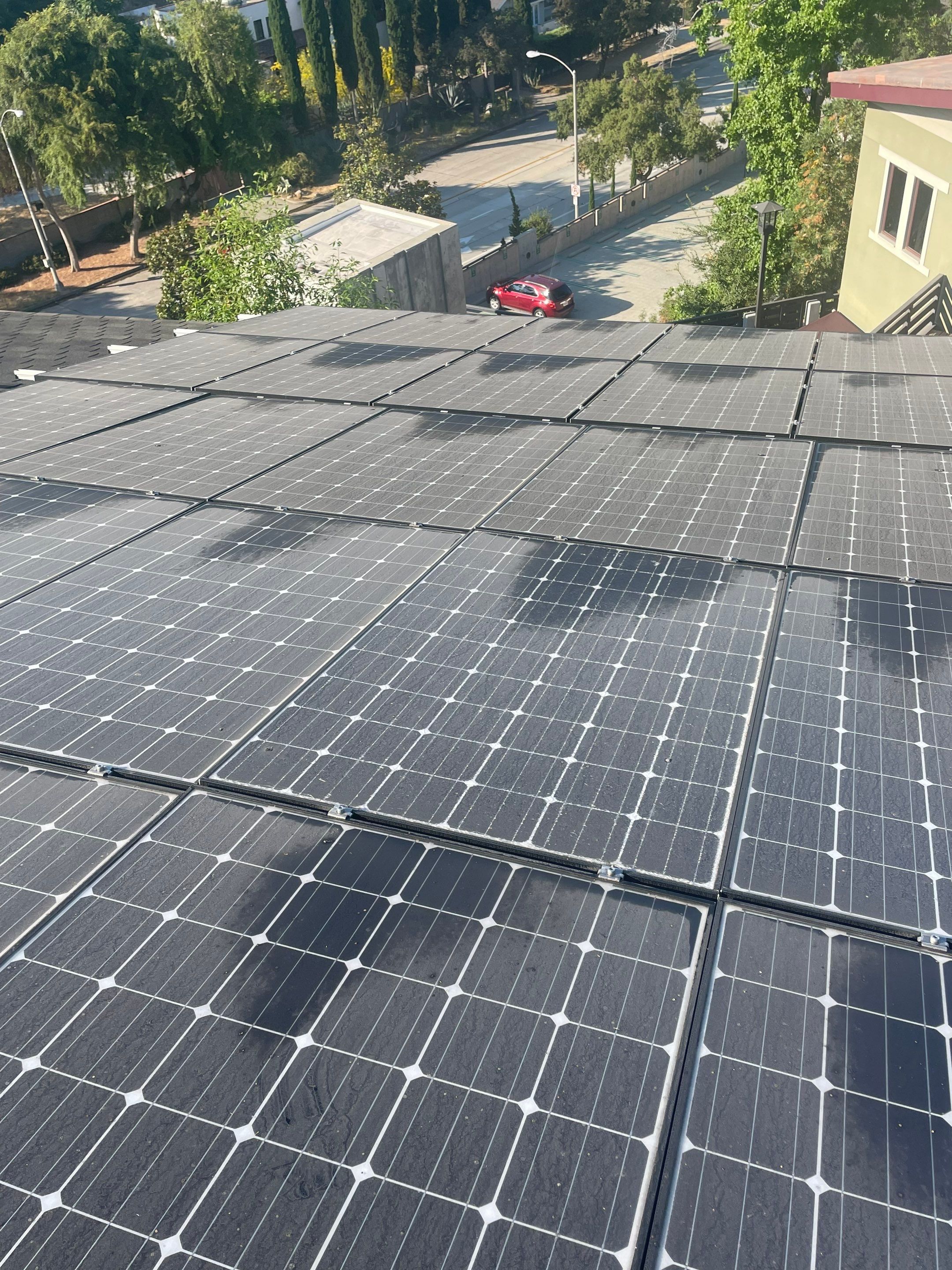 Commercial Solar Panel Cleaning for Chandler School in Pasadena Ca by Palm Coast Solar Cleaning