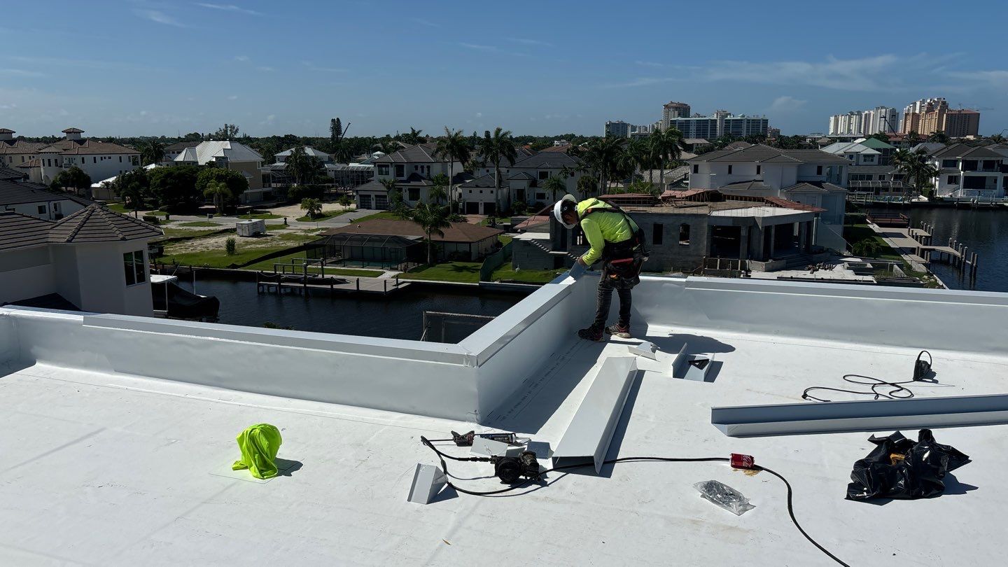 Residential Install of Flat TPO by International Roofing