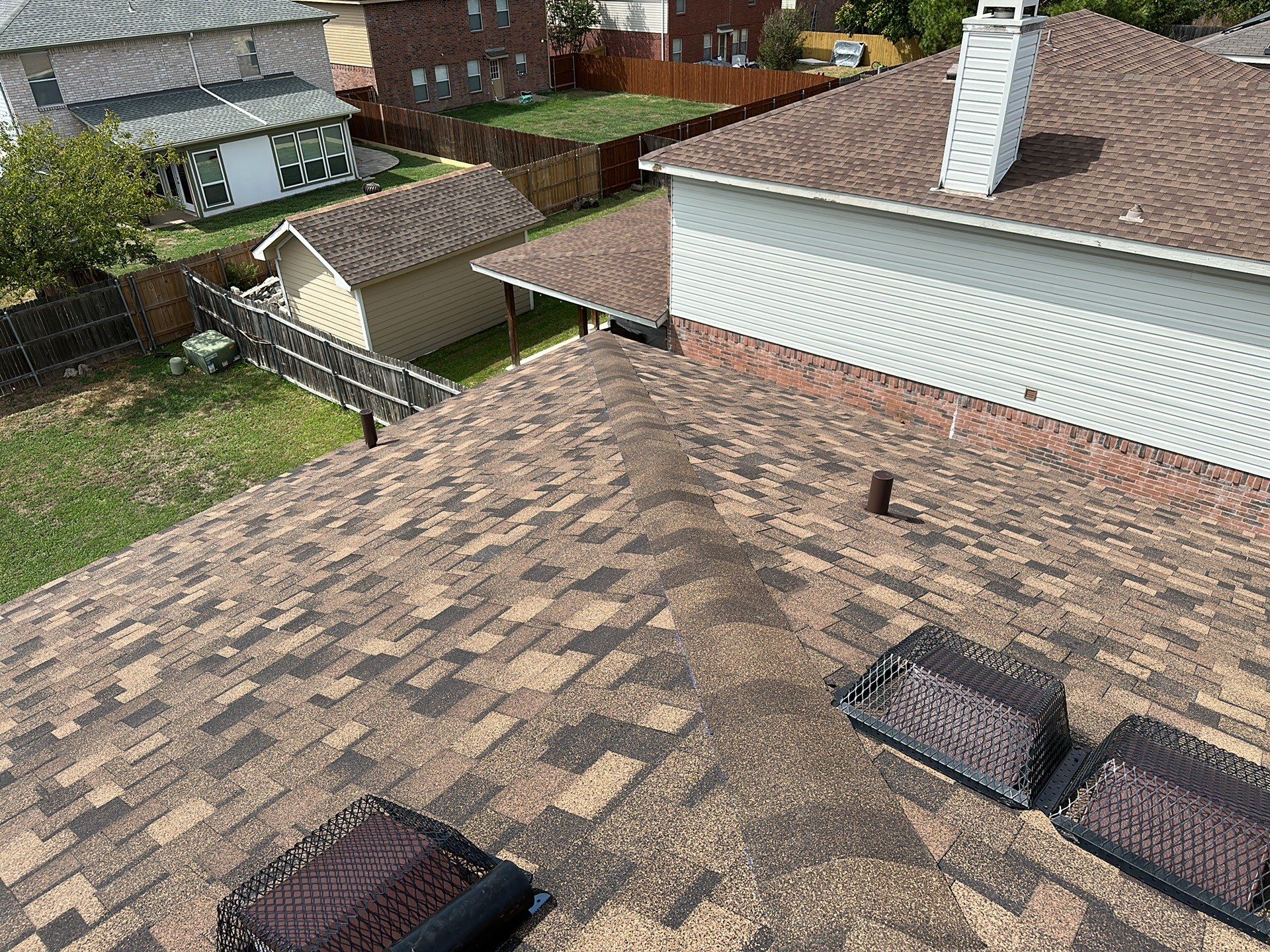 Full Roof Replacement, Chimney Rebuild and Interior Damage Replacement by First United Roofing & Construction