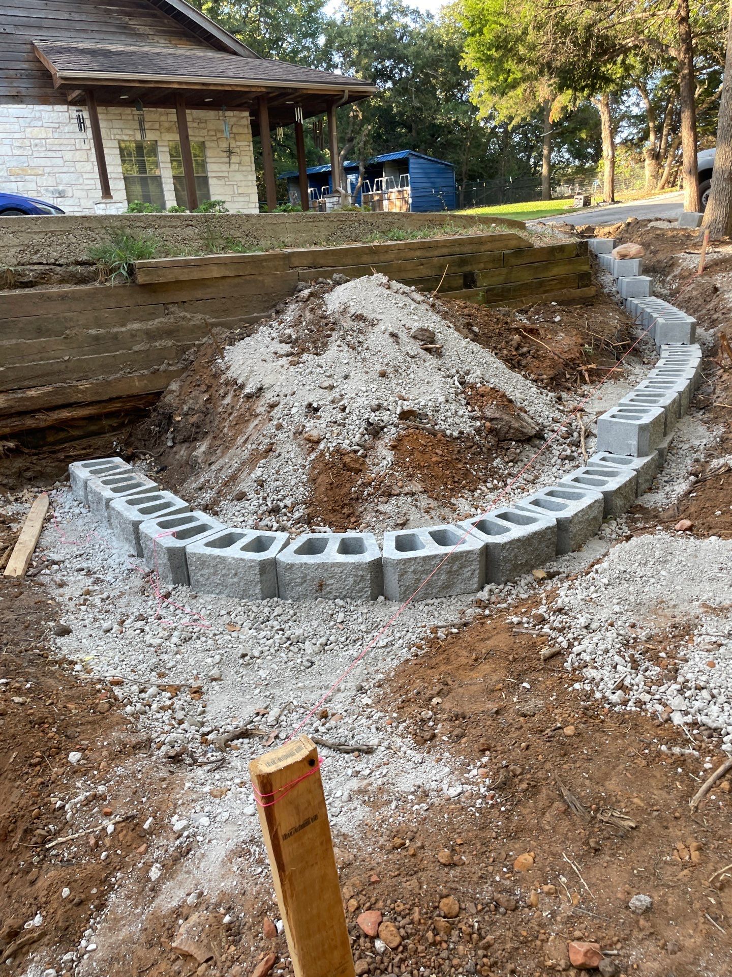In Progress Retaining Wall Project by Peterson’s