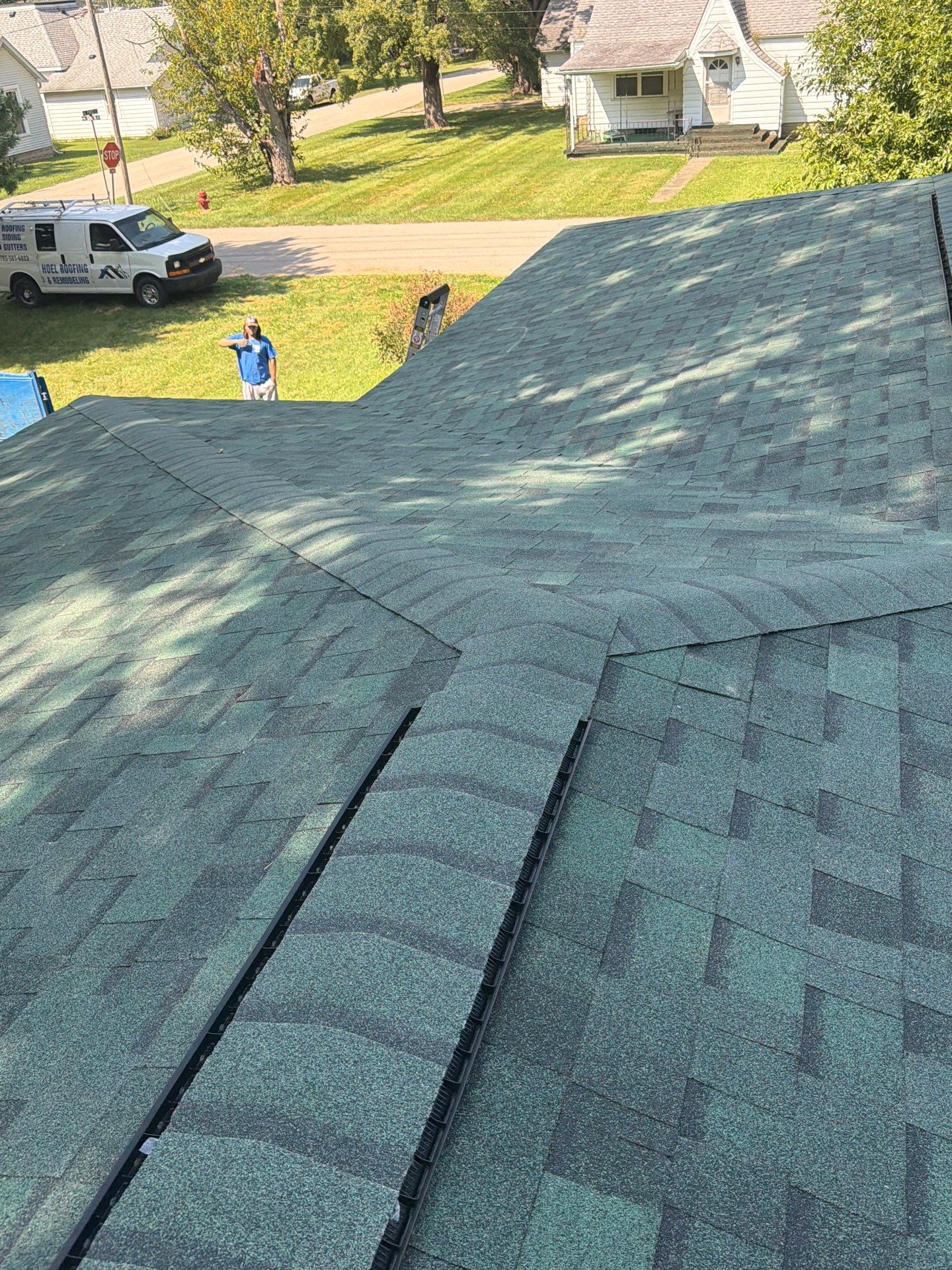Owens Corning Duration - Chateau Green / 6-Inch Gutters - White by Hoel Roofing & Remodeling