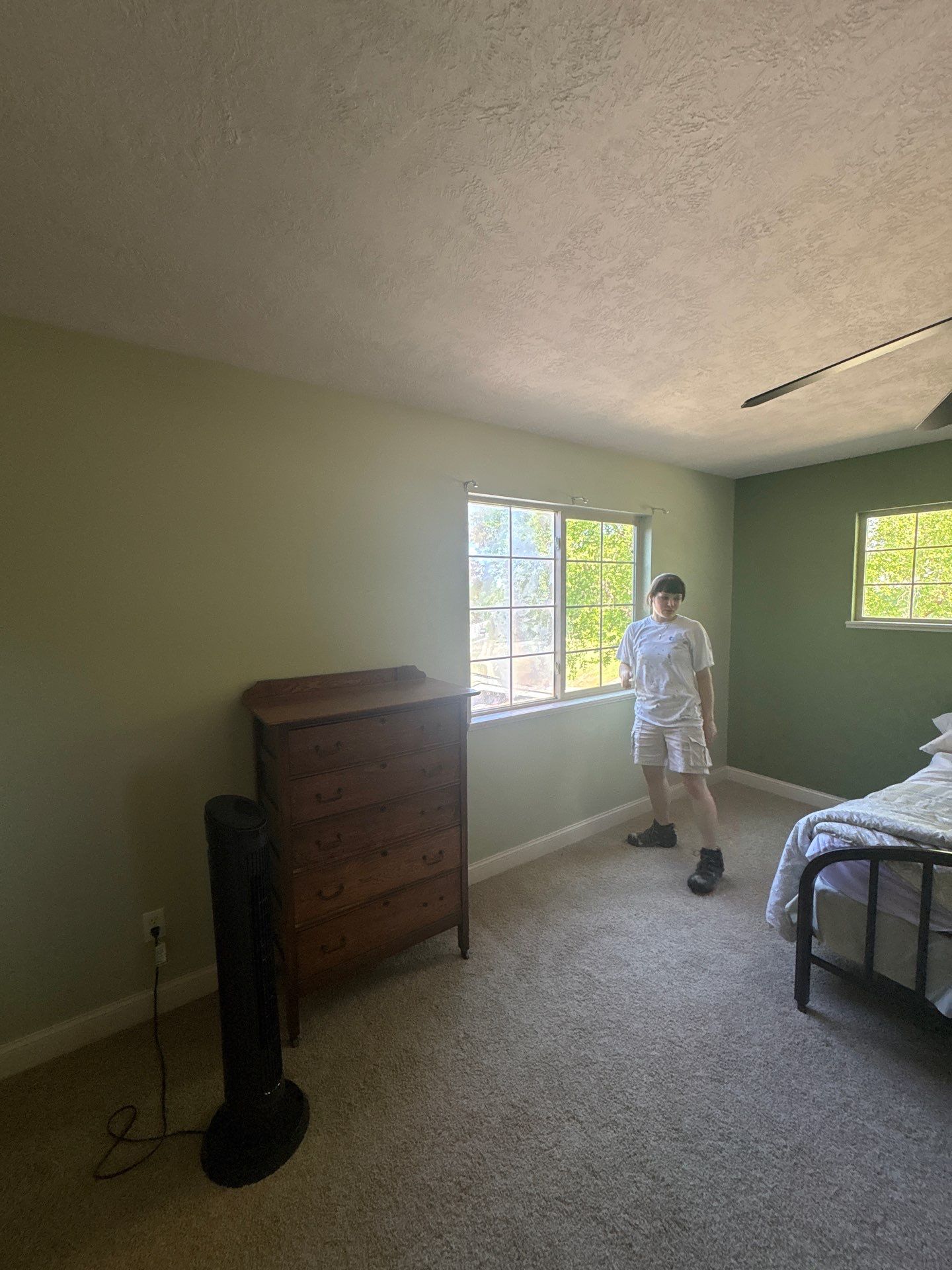 Interior Home Repainting with Repose Gray and Peppercorn Accent Walls by Select Painting, Coatings & Garage Cabinets