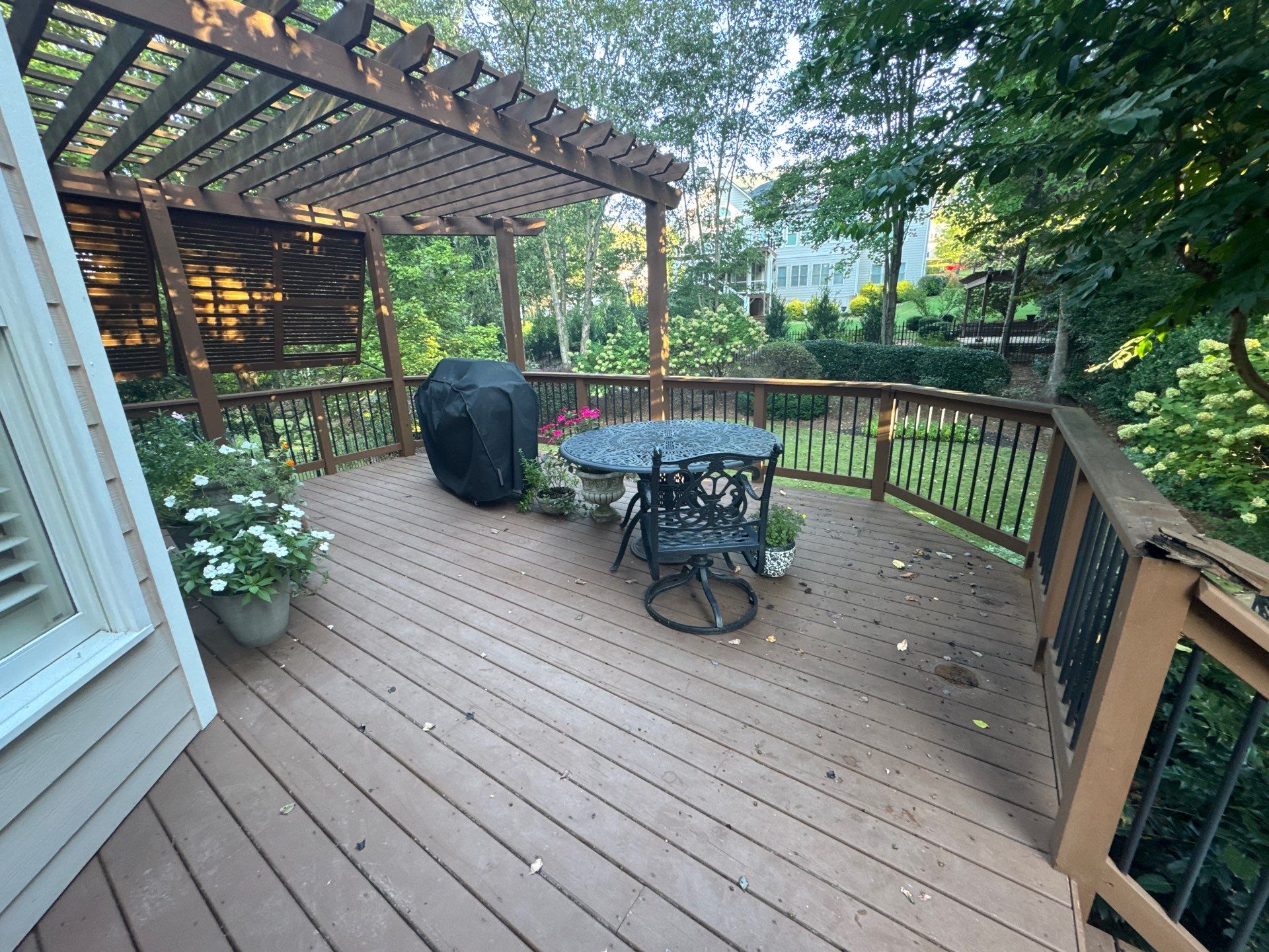 Exterior Deck and Pergola Staining Project in Kennesaw by Swift Home Renovations