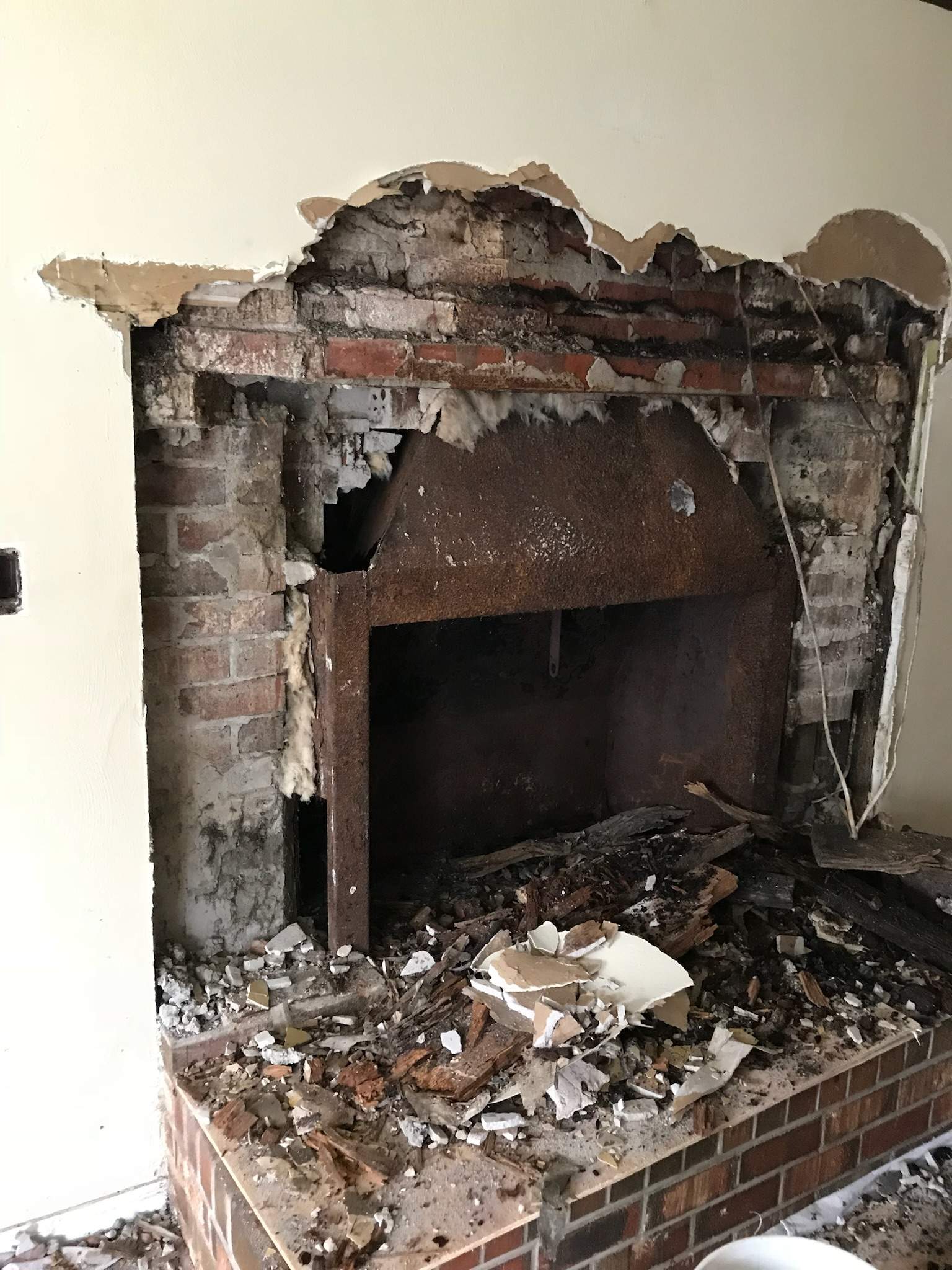 Steel Form Rip Out and Full Fireplace Rebuild by Premier Chimney and Roofing