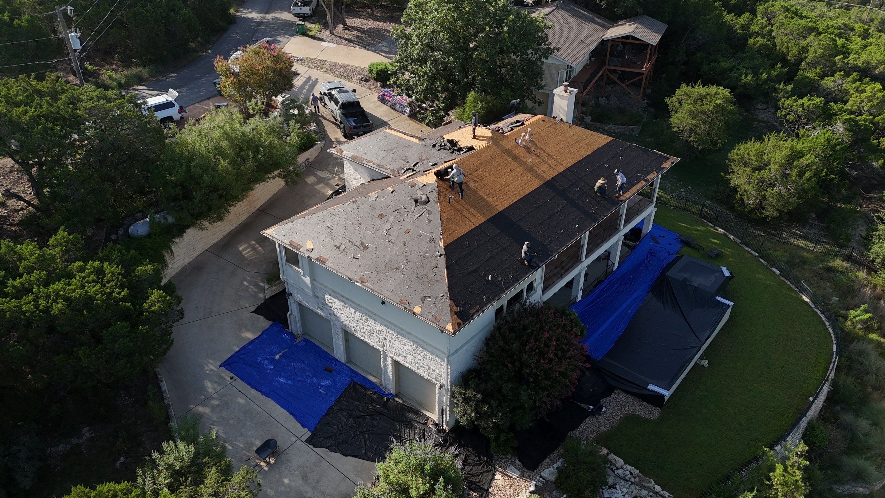 Residential Roof Replacement using GAF - HDZ - Shakewood by Action Exteriors Austin