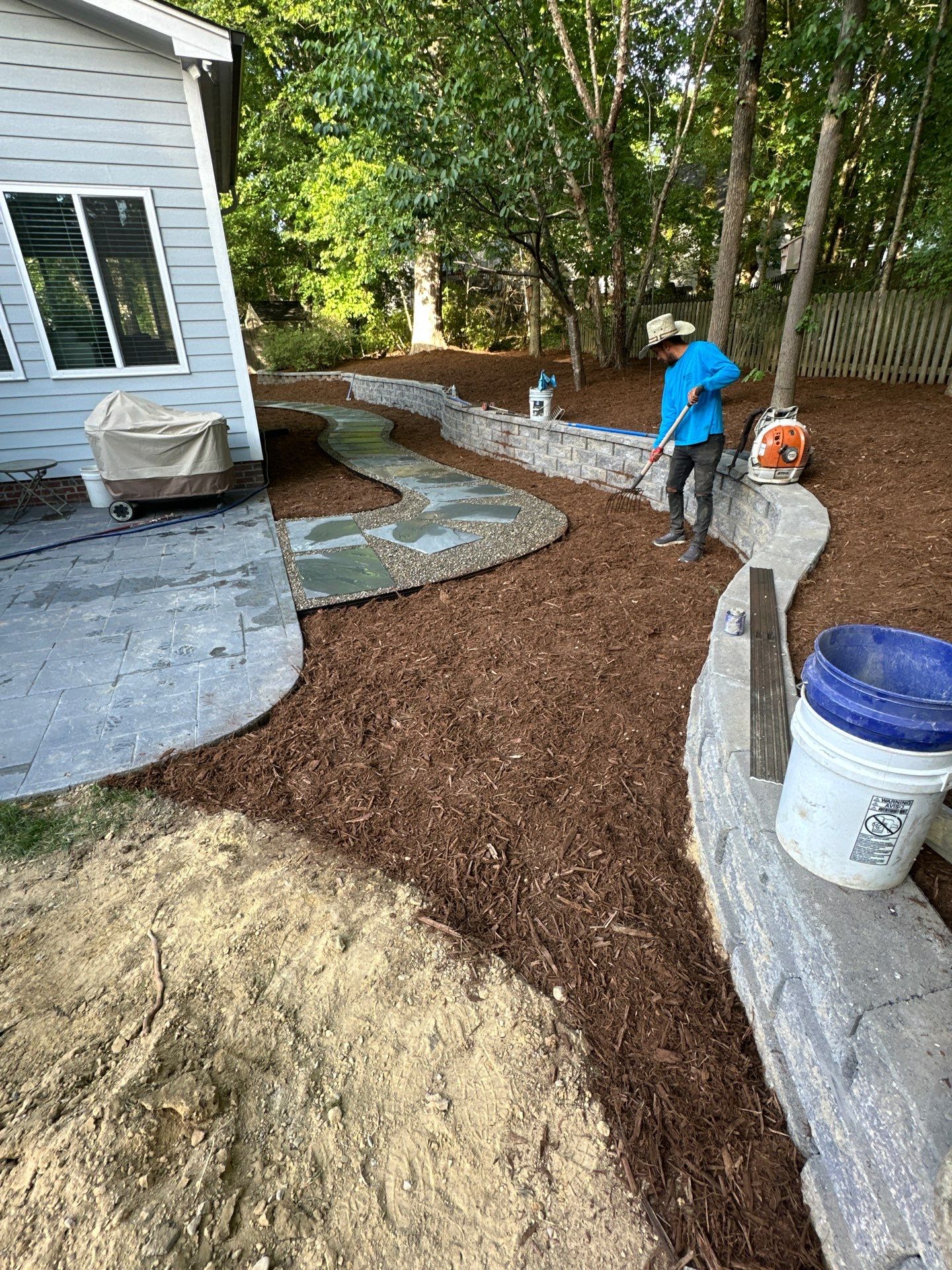 Sod installation and hardscaping in Cary by Martinez Brother’s Nc Landscaping Inc