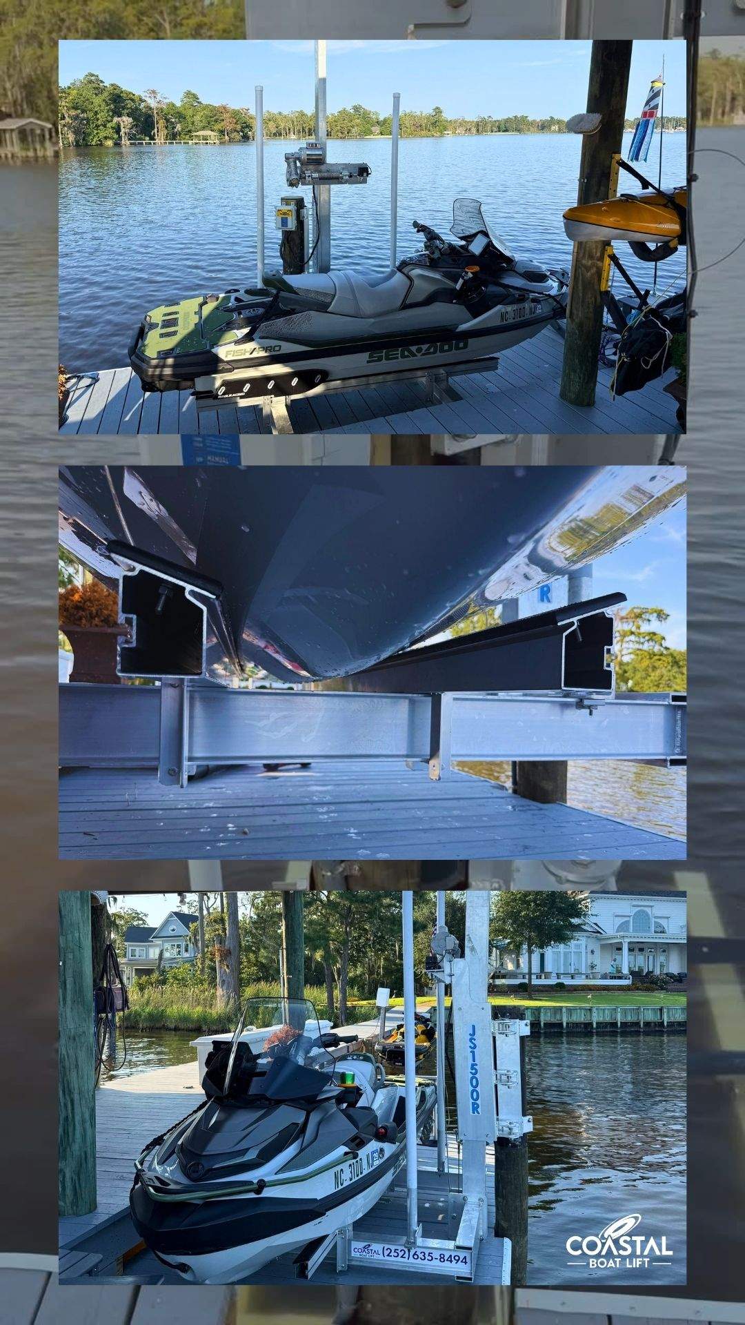 Golden JS-1500R PWC Lift Installation | Eastern NC by Coastal Boat Lift Repair LLC