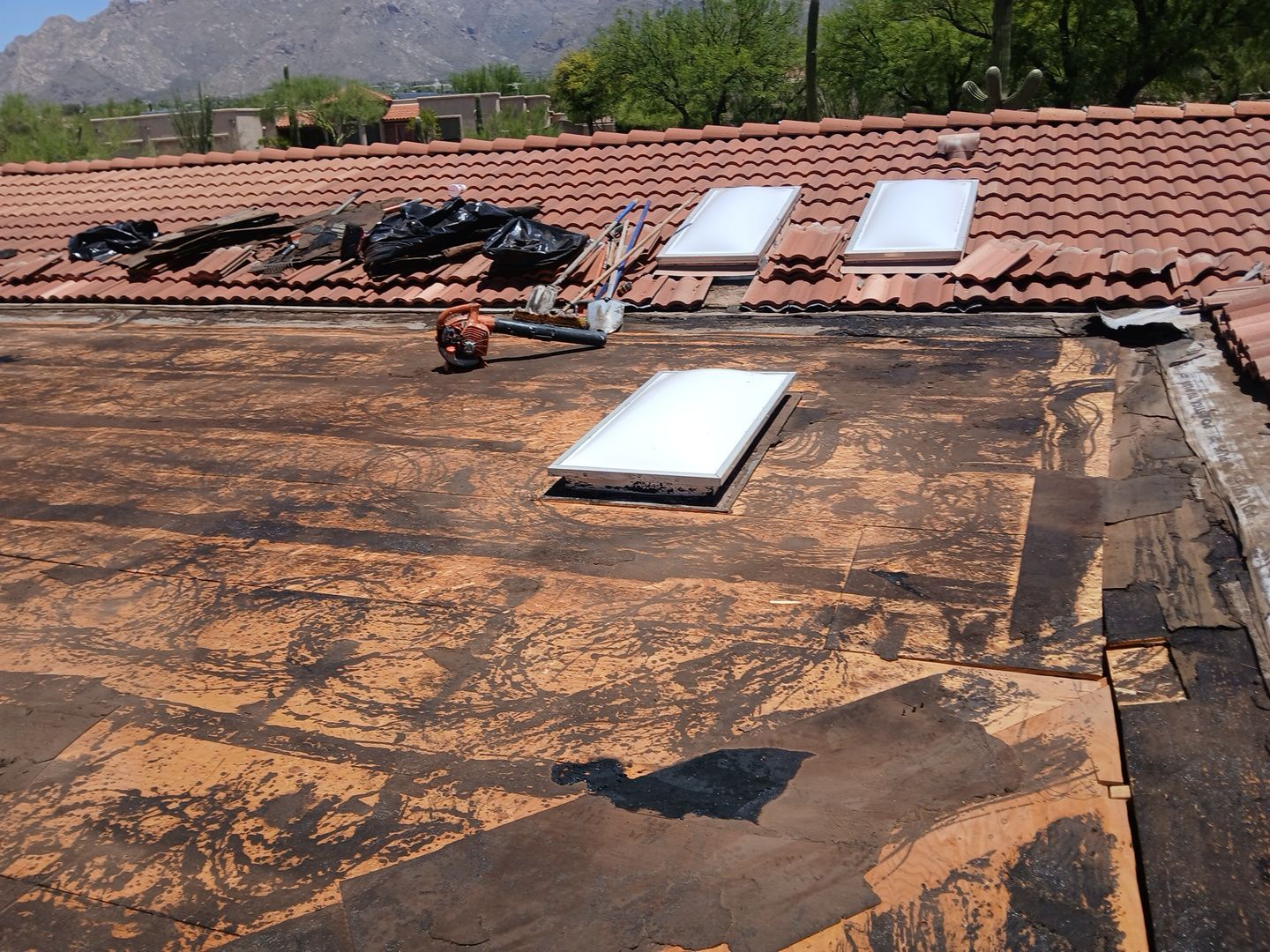 Residential Tile Roof Restoration and Low Slope Membrane Replacement in Tucson by West Coast Roofing AZ