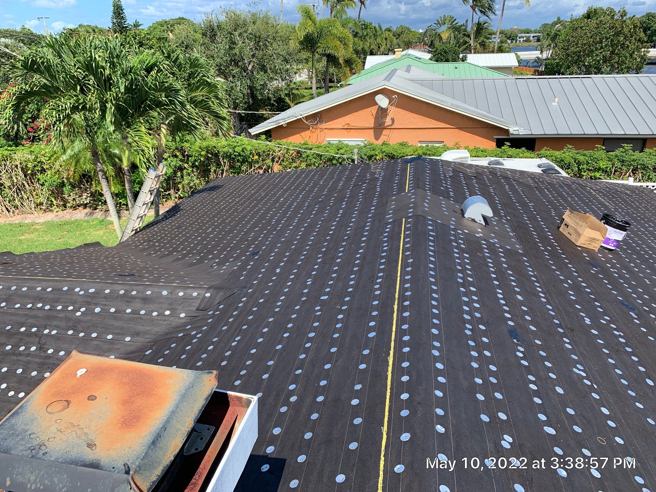 Residential Roofing Installation using 1" Nail strip metal roof by BLUES BROTHERS ROOFING