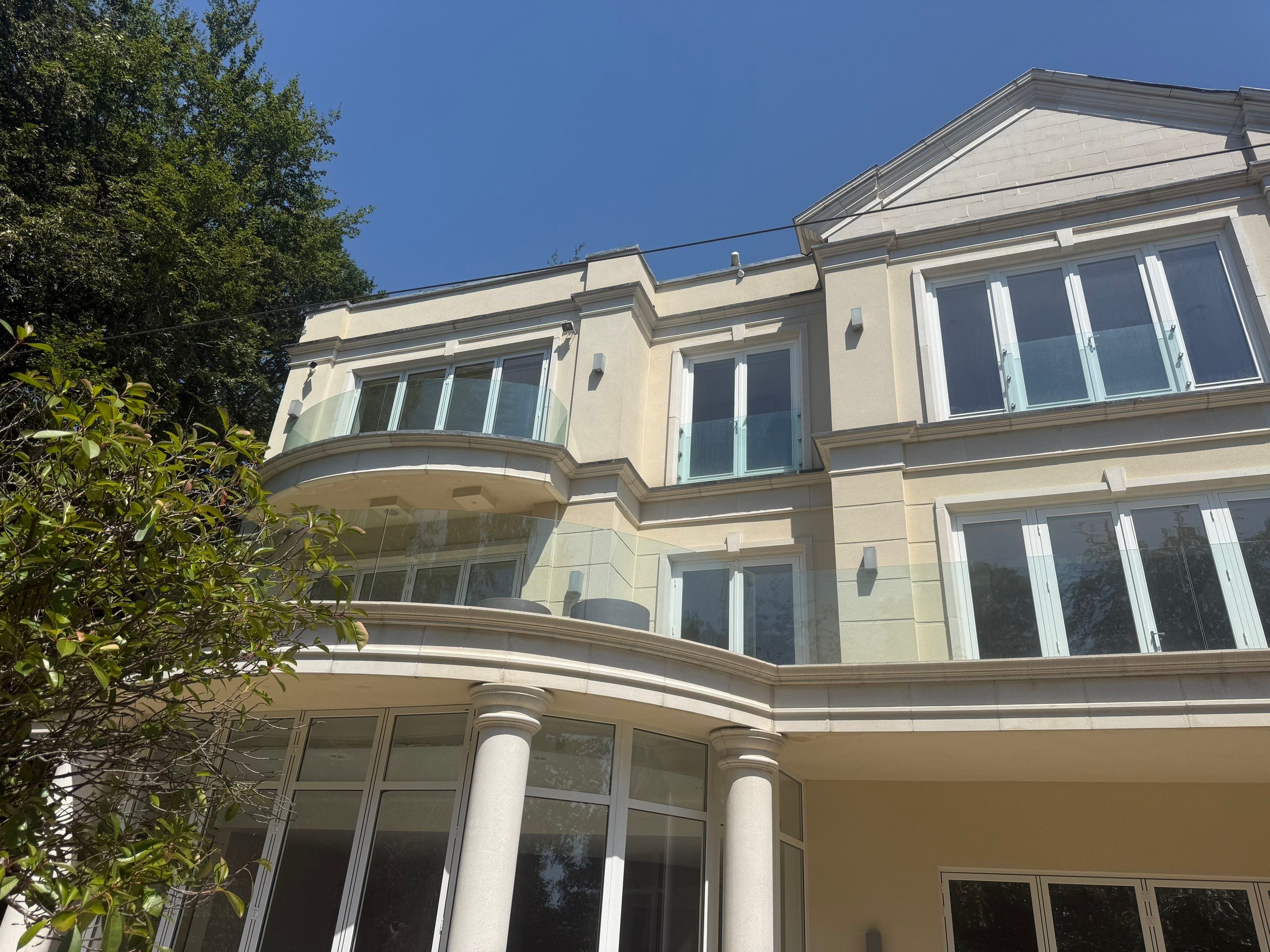 Full Exterior Cleaning of a Neoclassical Estate in Weybridge by Ges Exterior Cleaning ltd