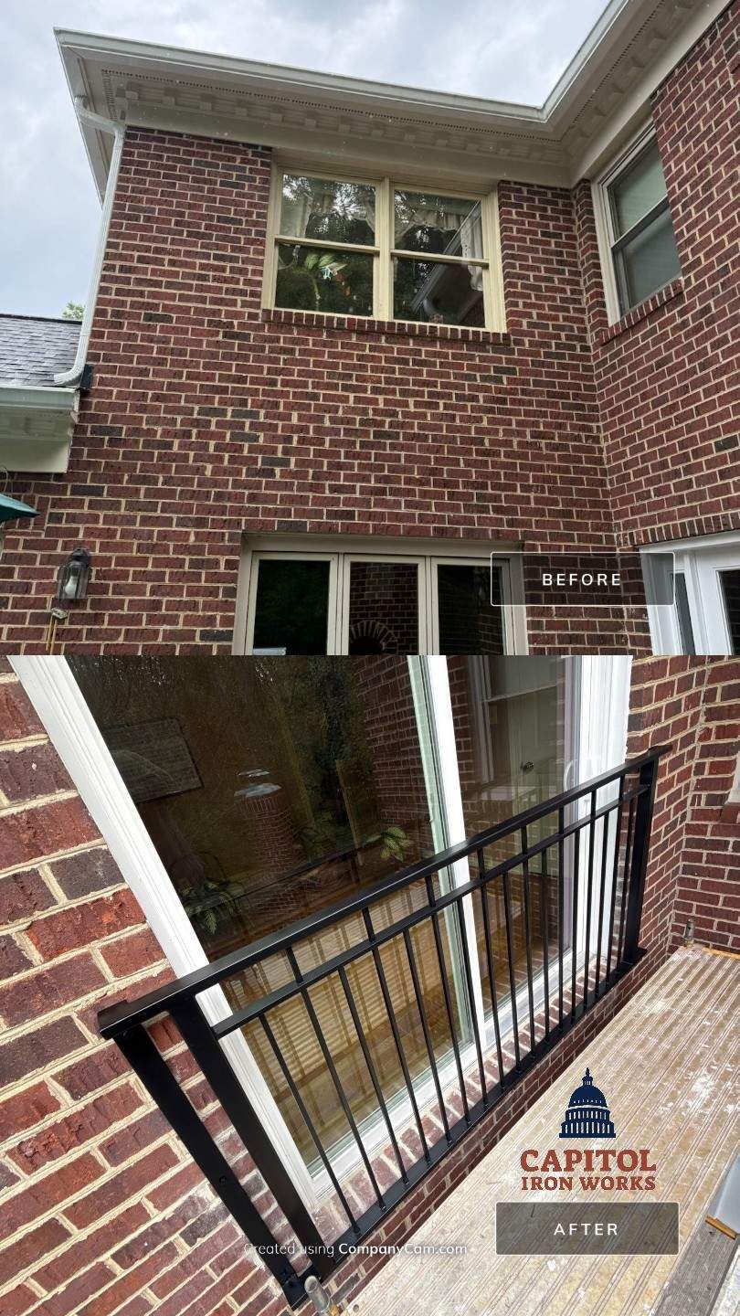 Modern Minimalist Exterior Balcony Railing – Residential Enhancement – Potomac, MD by Capitol Iron Works