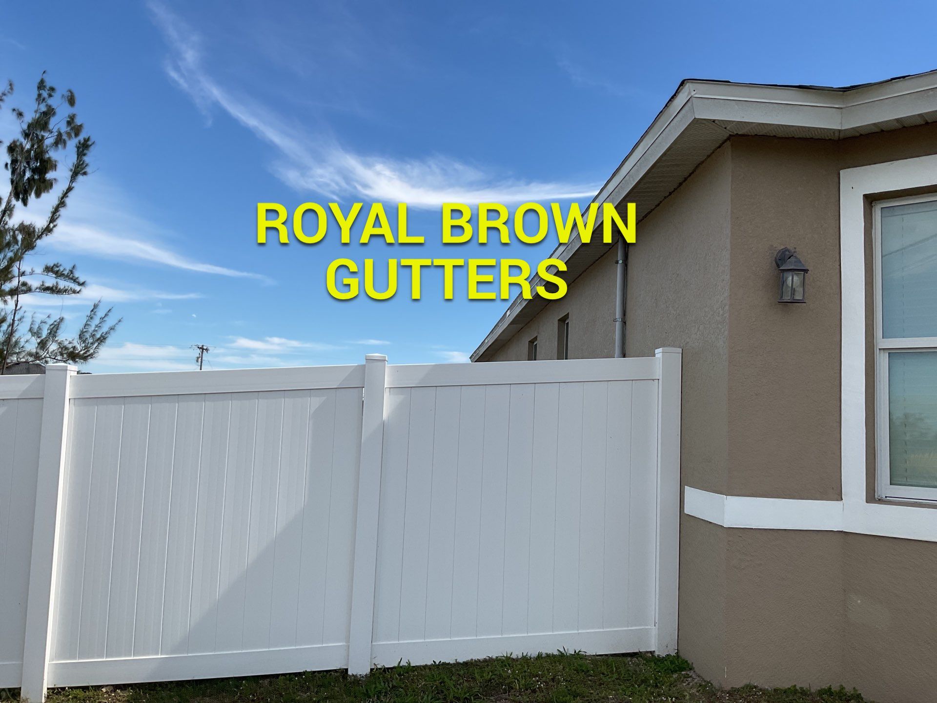 Royal Brown Seamless Gutters in Cape Coral FL by Gutter Professors