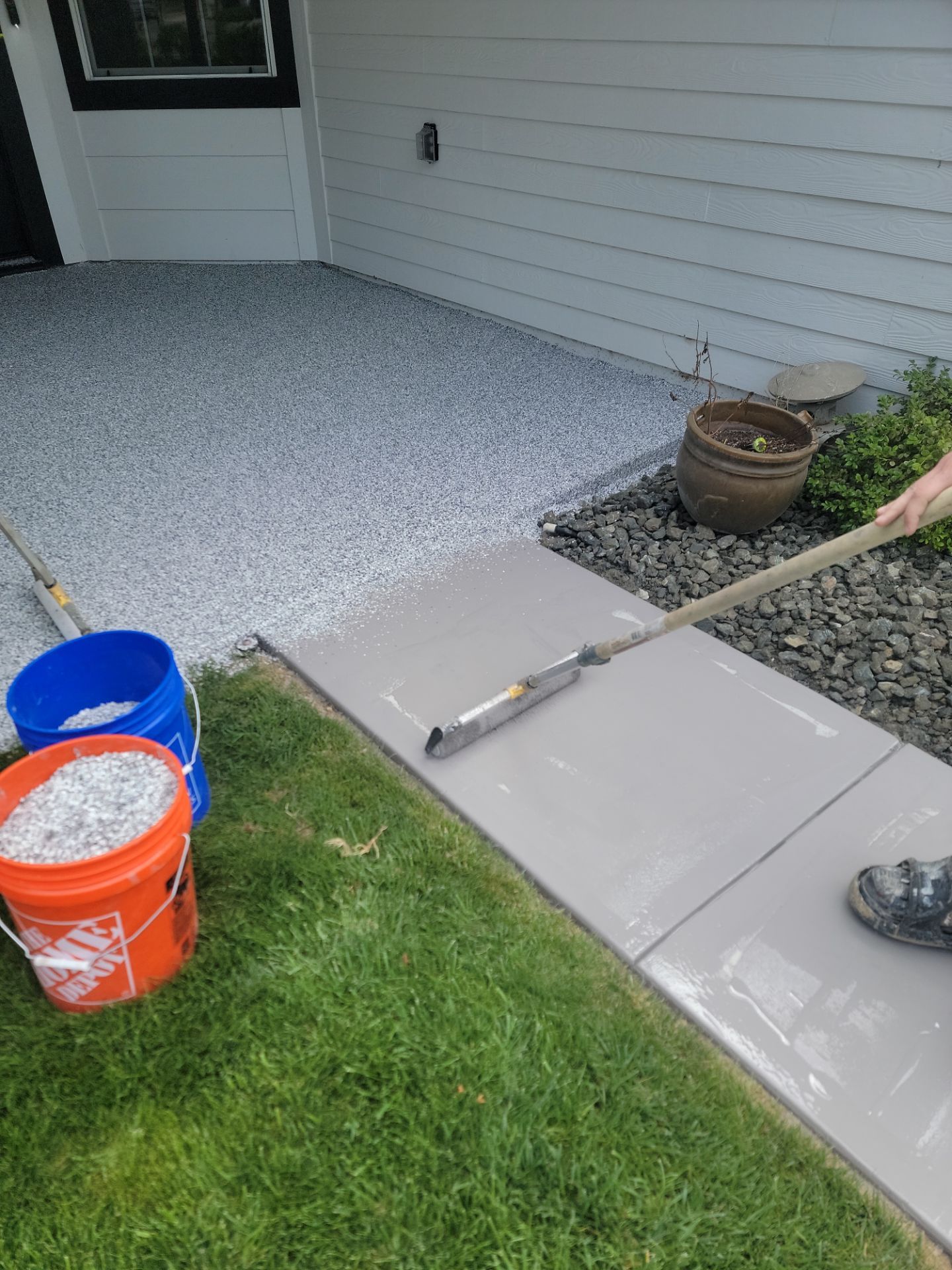 Polyurea Concrete Coating for Templeton Pool Deck and Front Porch by MGP Coatings
