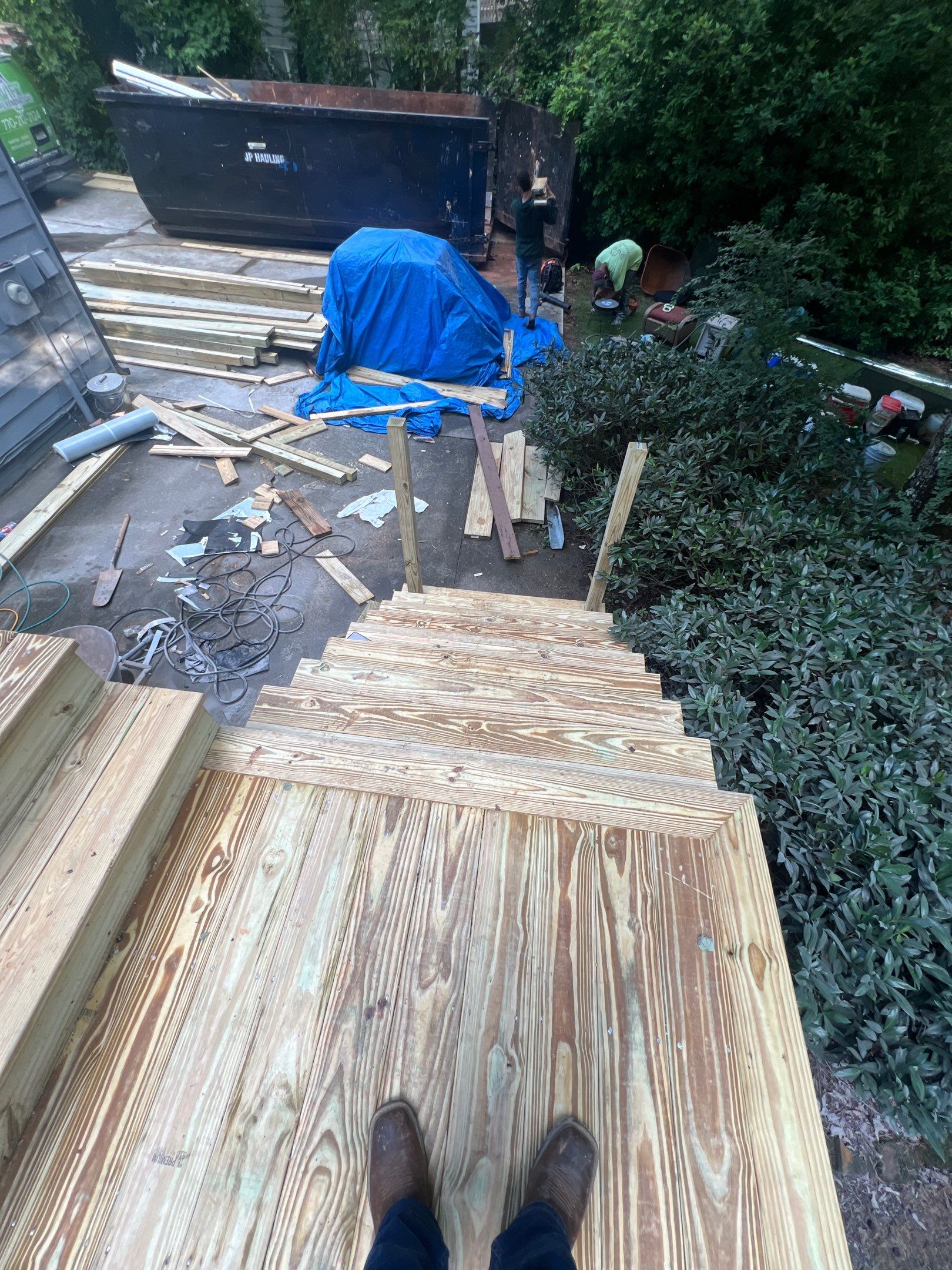 Pressure-Treated Wood Deck Replacement and Staircase Installation in Kennesaw by Swift Home Renovations