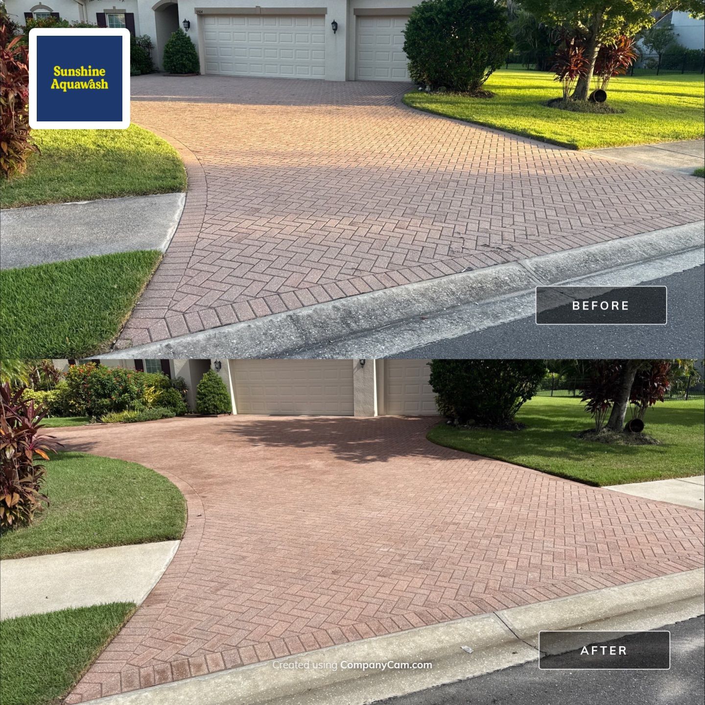 Paver Driveway & Sidewalk Cleaning – Oakleaf Hammock, Ellenton, FL by Sunshine AquaWash