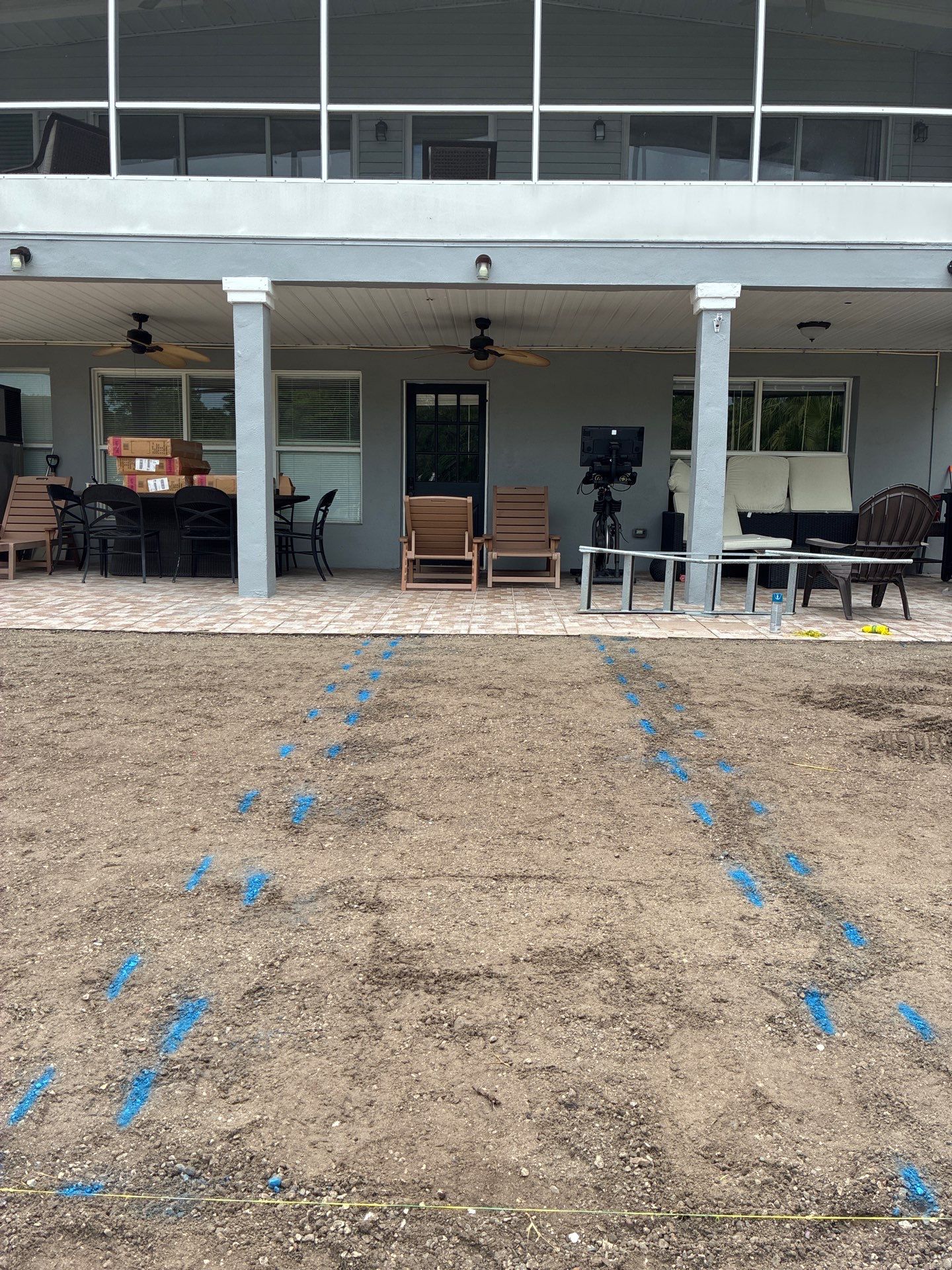 Grading back yard oasis by Level One Grading