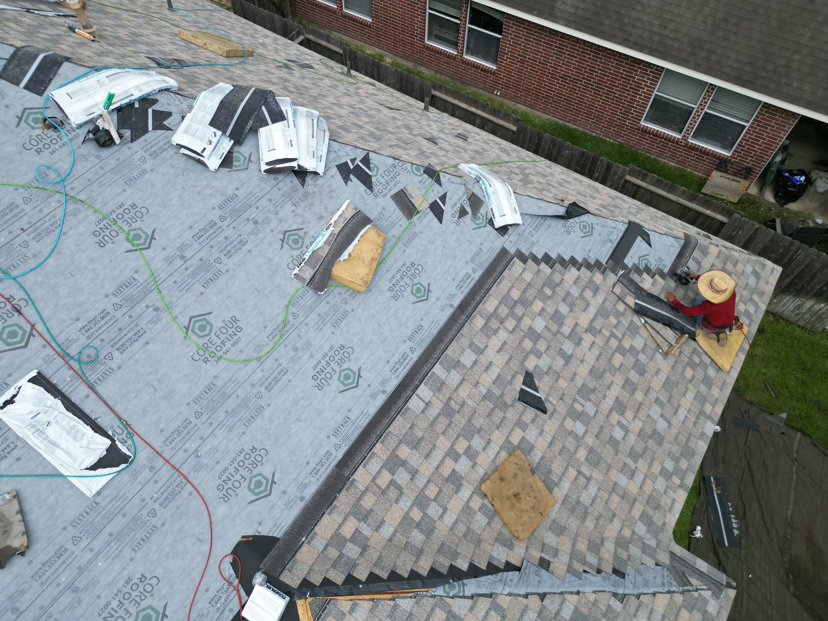 Residential Roofing Installation using IKO Dynasty by Core Four Roofing