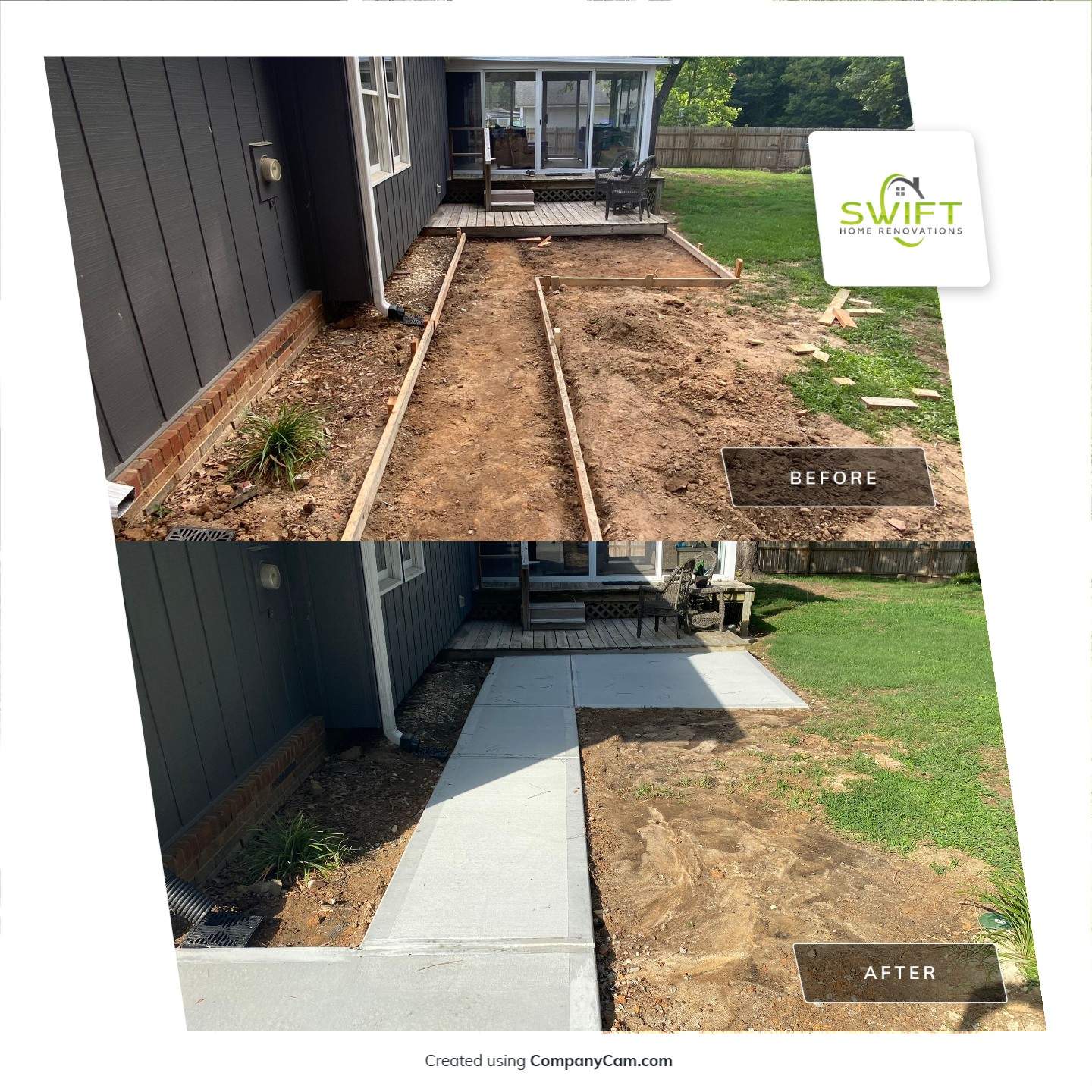 Driveway Replacement and New Concrete Walkway in Snellville by Swift Home Renovations 