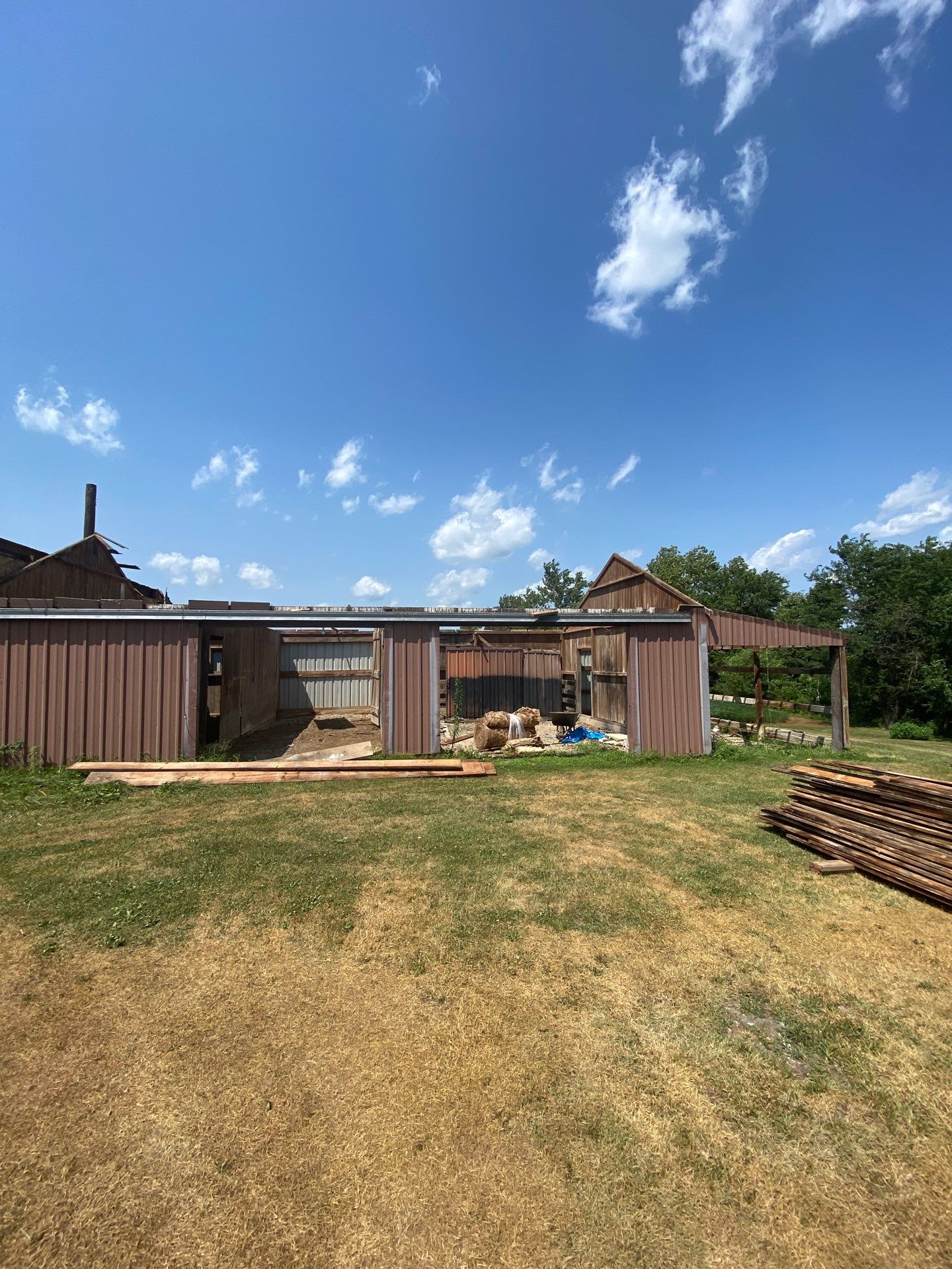 Multi-Bay Custom Pole Barn Construction in Arlington, Indiana by The Barn Builders 