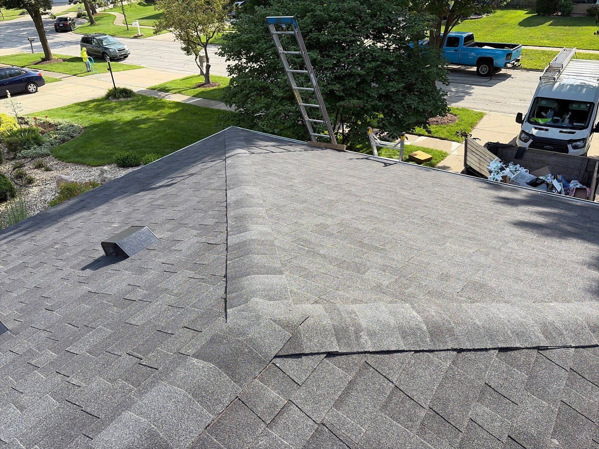 Architectural Shingle Roof Replacement on Darien Brick Residence by Pro Home Services Inc