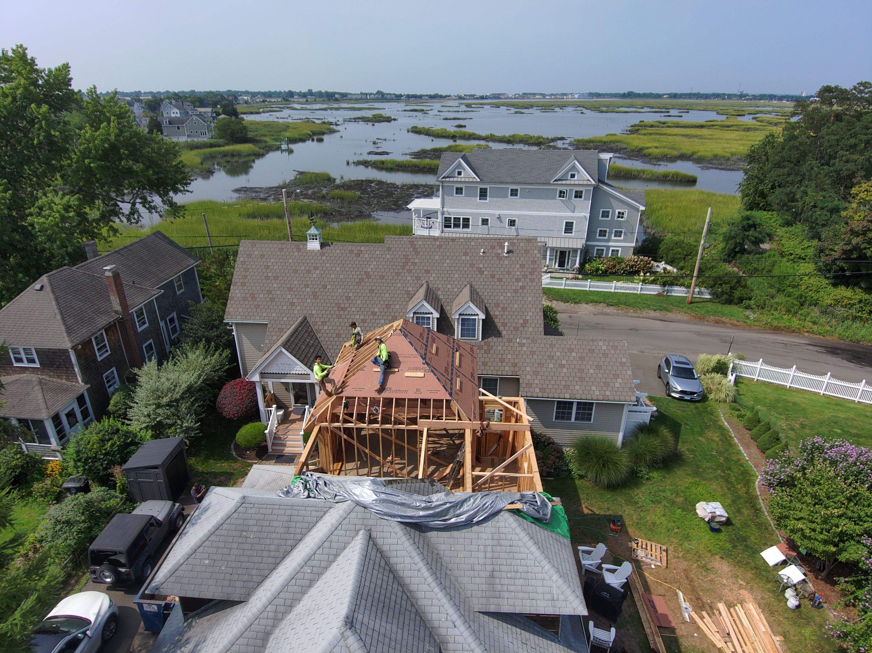 Residential Roofing Installation using Owens Corning TruDefinition Duration - Estate Gray & Flagstone Cedar Impressions by A Plus Exterior