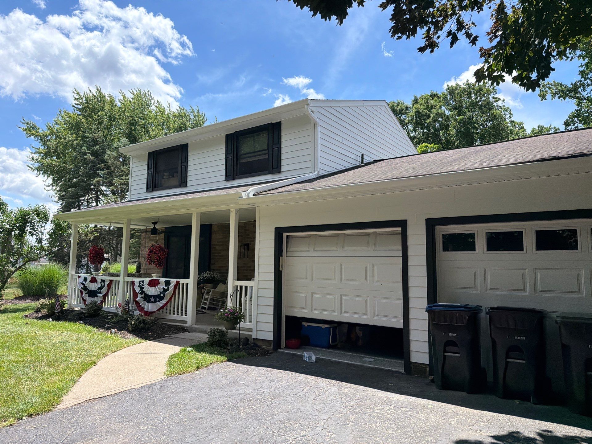 Vinyl Siding to James Hardie Arctic White with Midnight Black Trim by Ideal Siding Pittsburgh