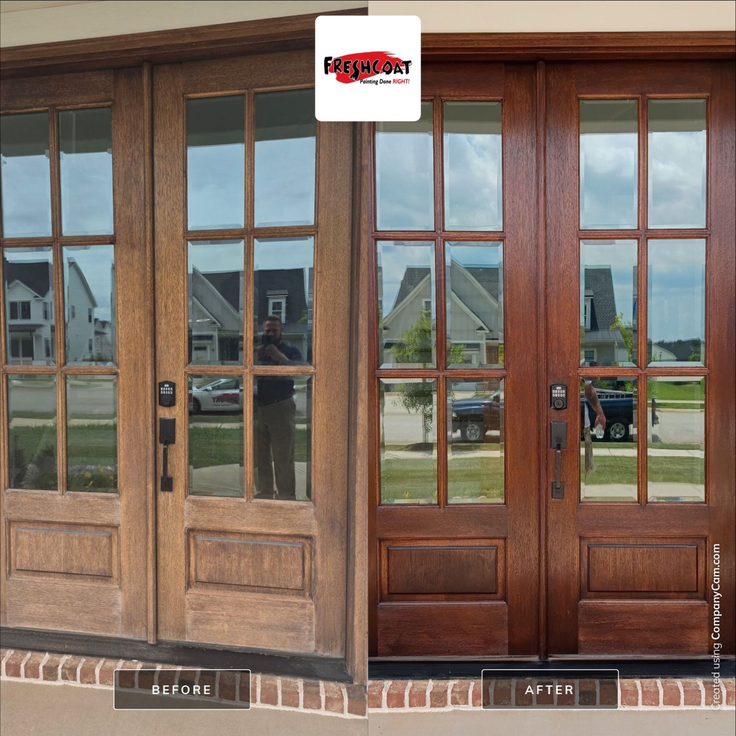 Wooden Double Door Refinishing and Patio Coating in Evans by Fresh Coat Painters of Augusta